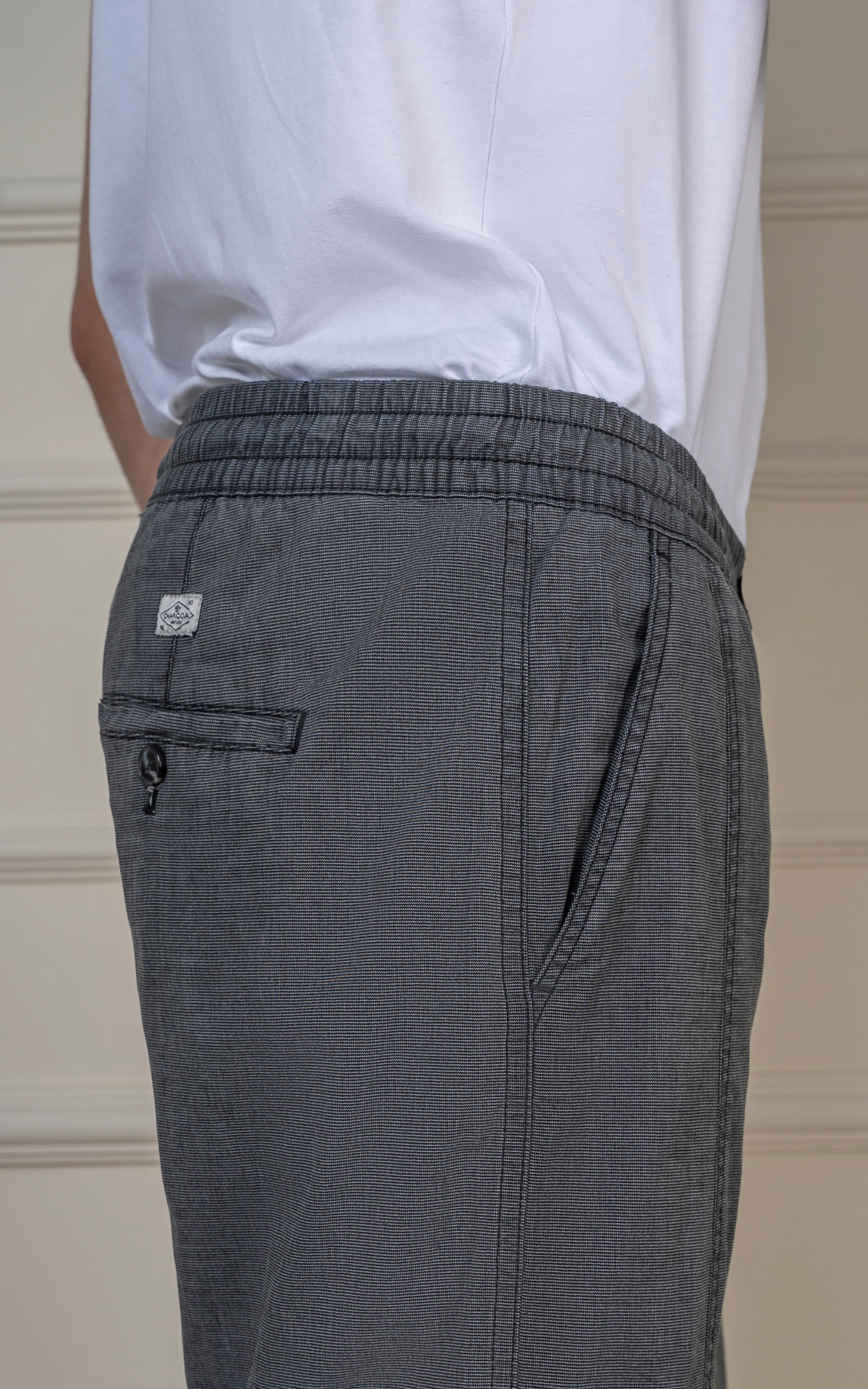 STRAIGHT FIT TEXTURED CARGO TROUSER CHARCOAL - Image 5