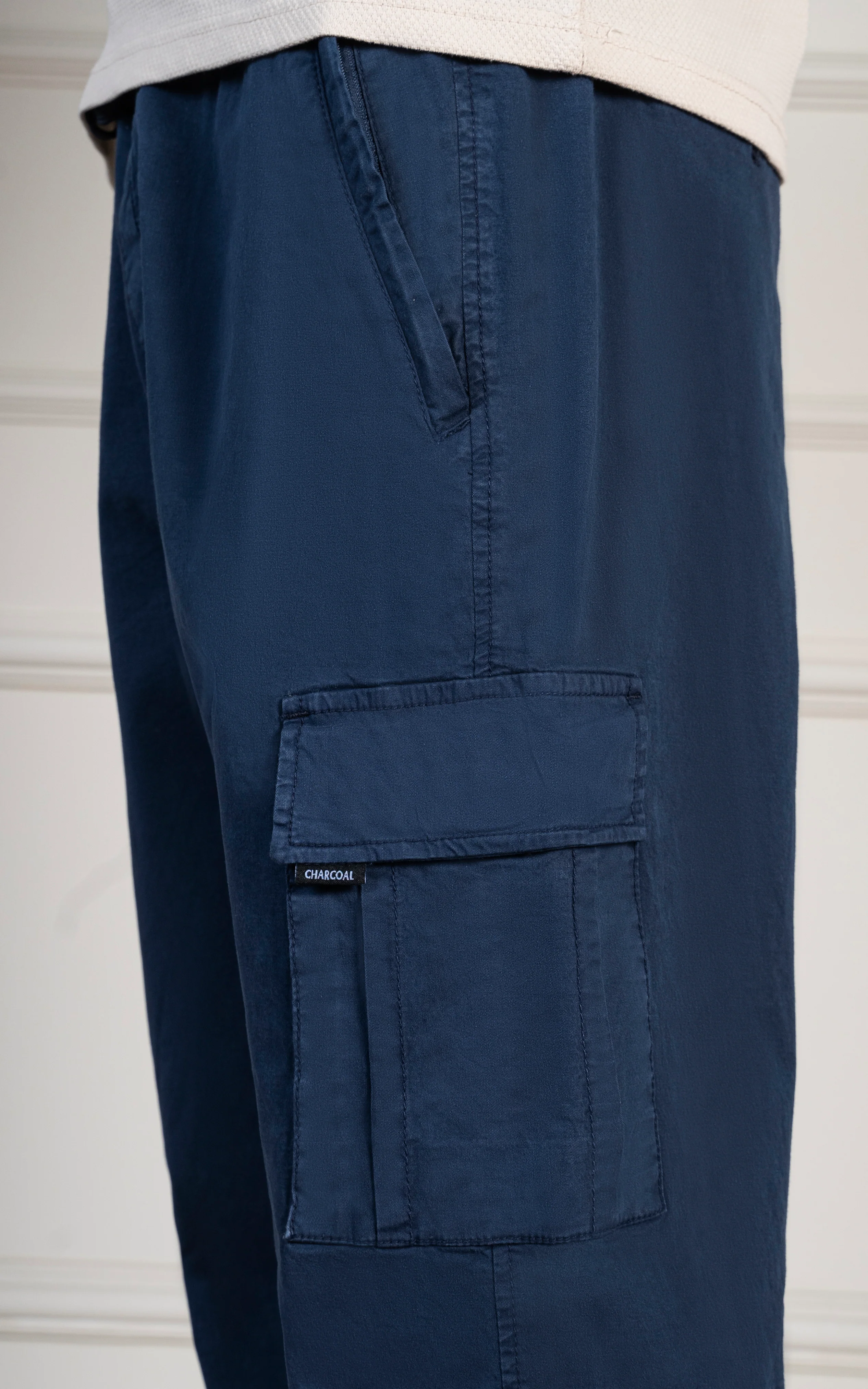 STRAIGHT FIT CARGO TROUSER NAVY - Image 3