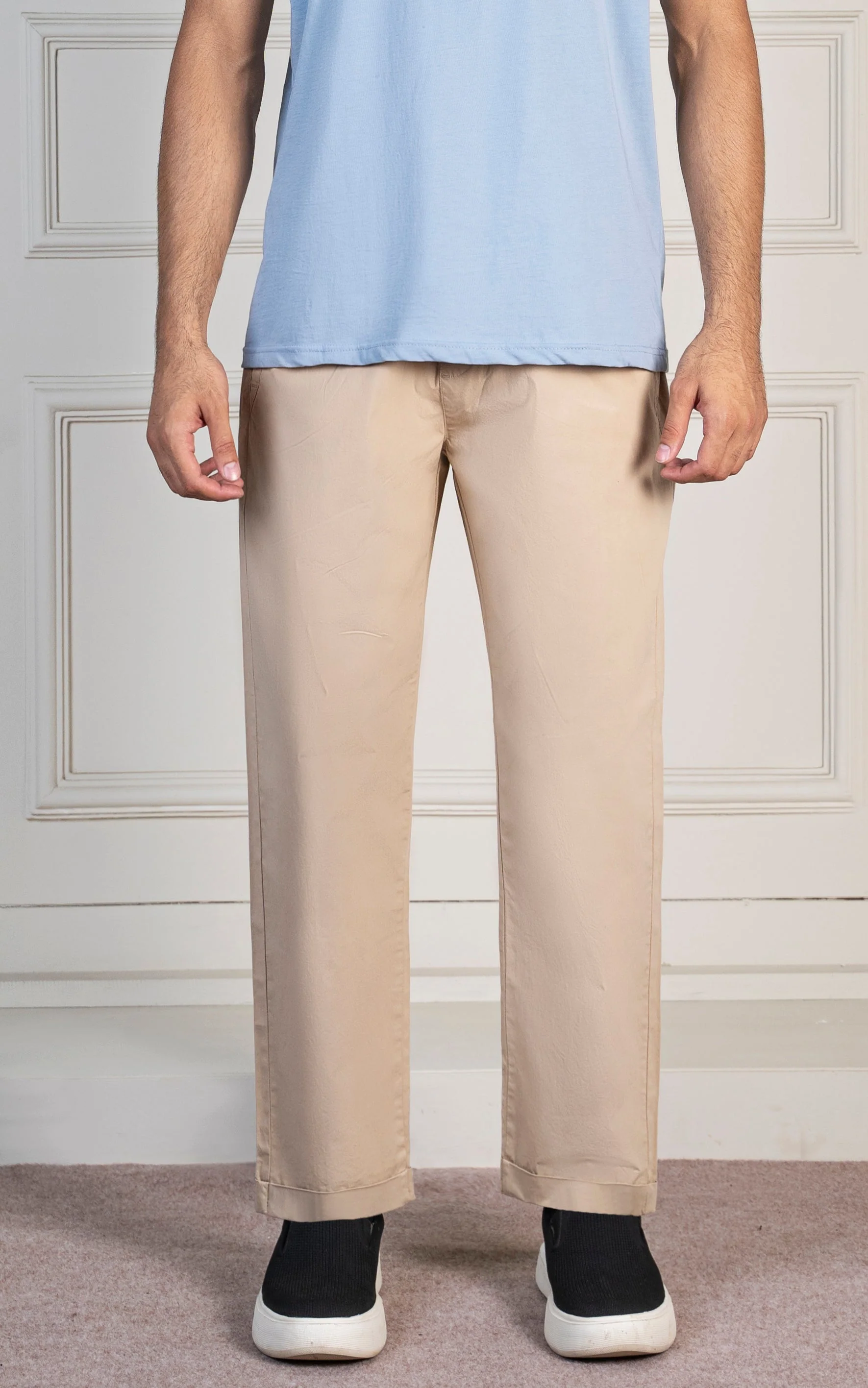 STRAIGHT FIT JOGGER TROUSER BEIGE - Image 12