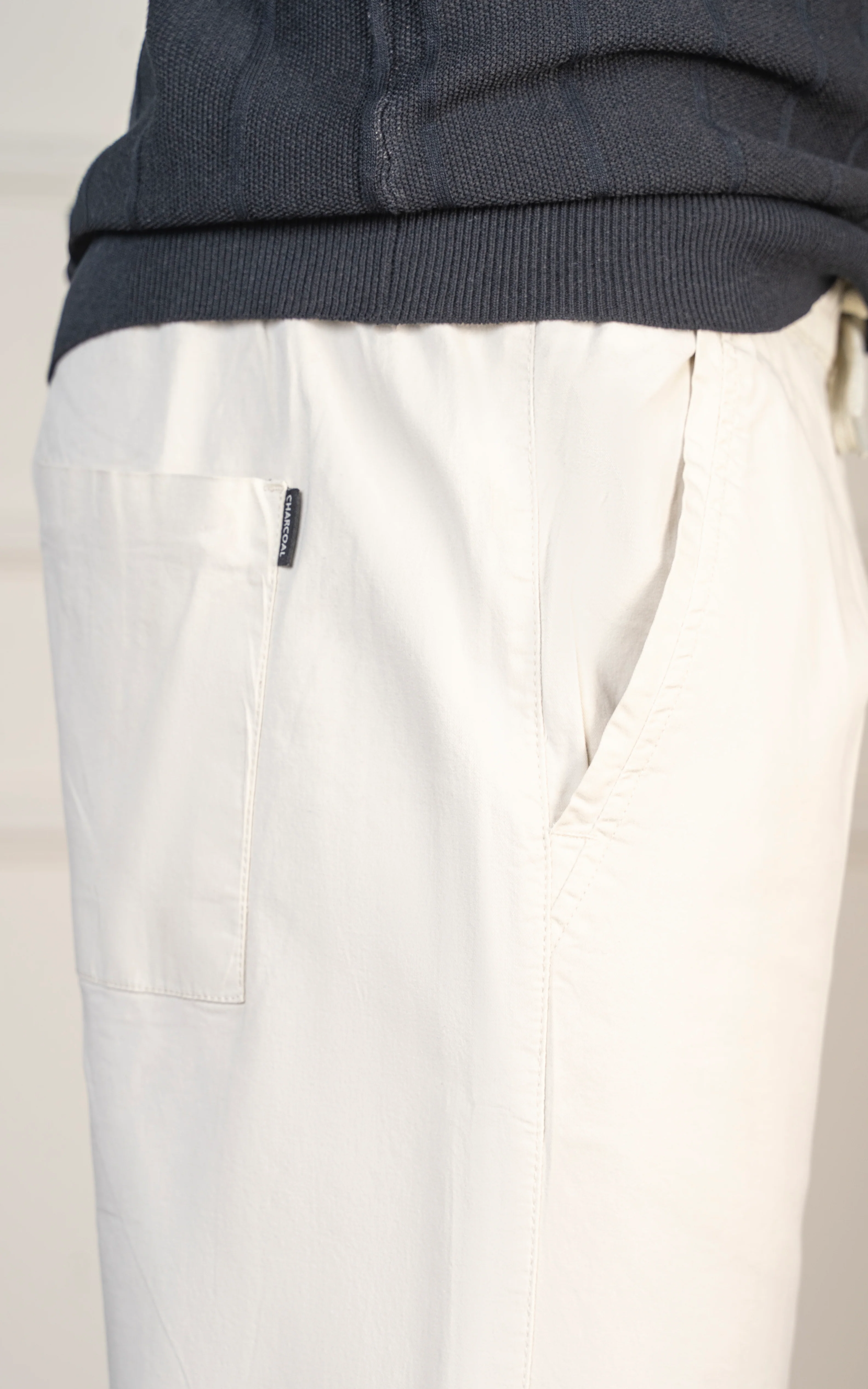 STRAIGHT FIT JOGGER TROUSER BEIGE - Image 5