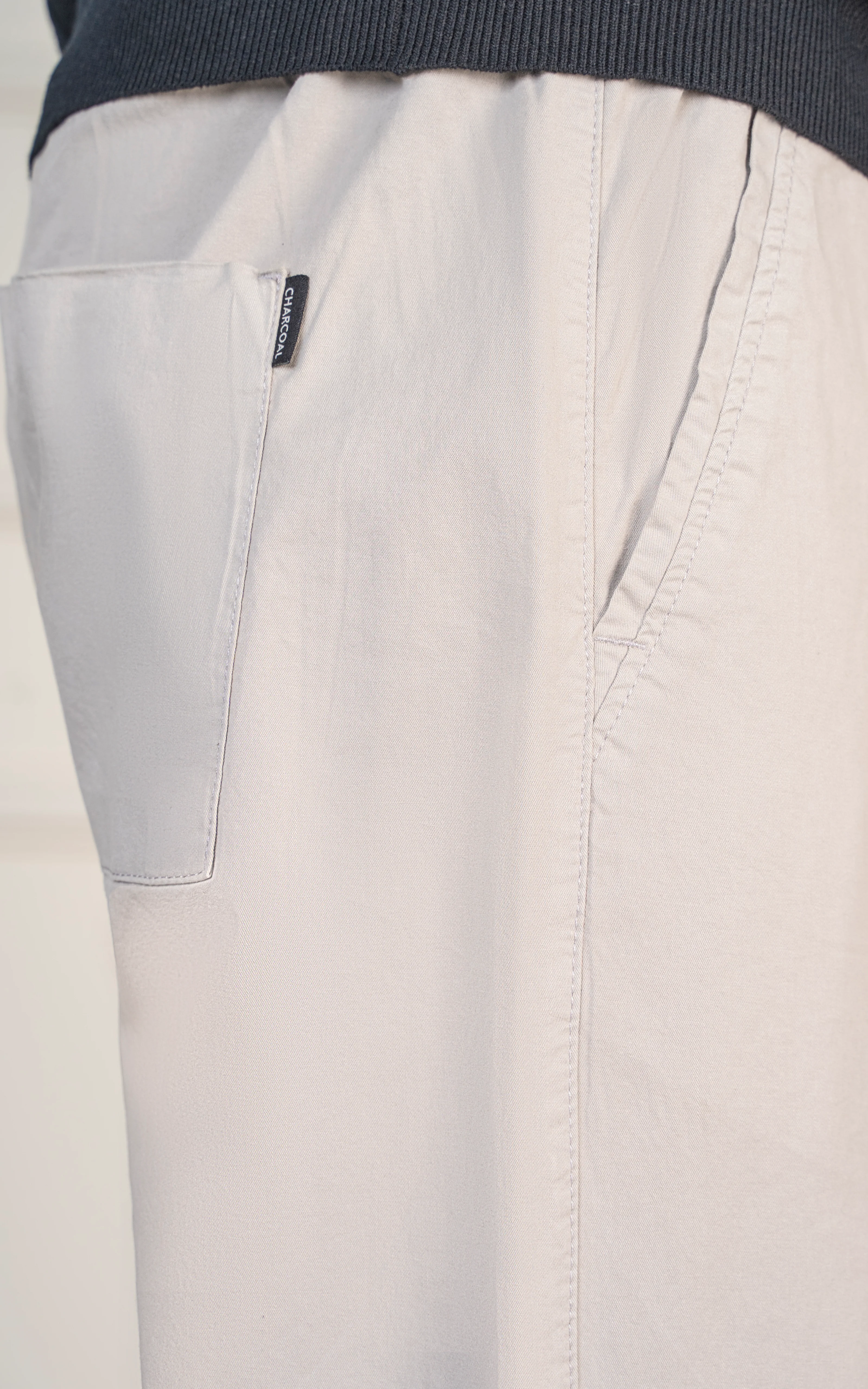 STRAIGHT FIT JOGGER TROUSER LIGHT GREY - Image 5