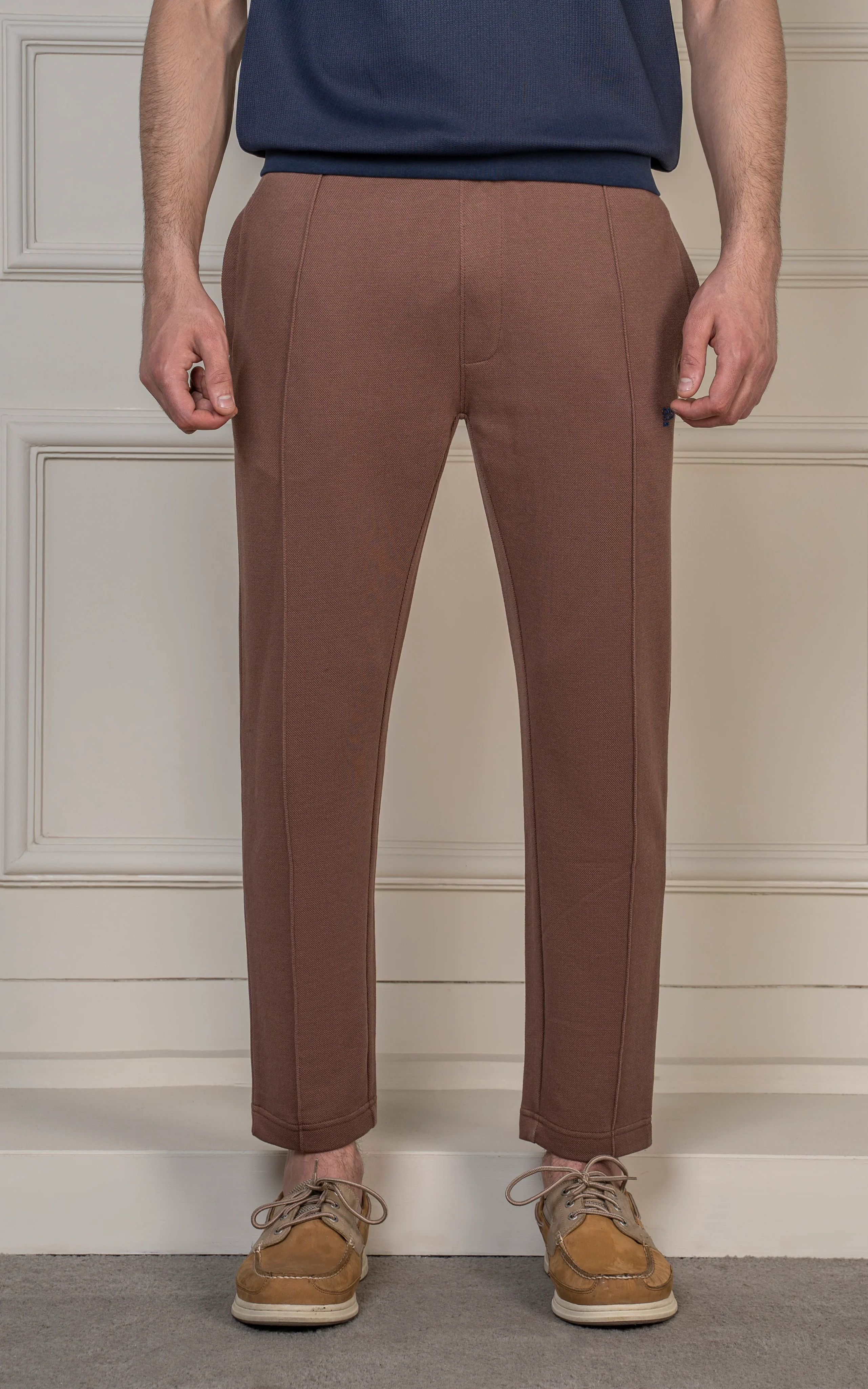 STRAIGHT FIT PIQUE TERRY JOGGER TROUSER RUST - Image 2