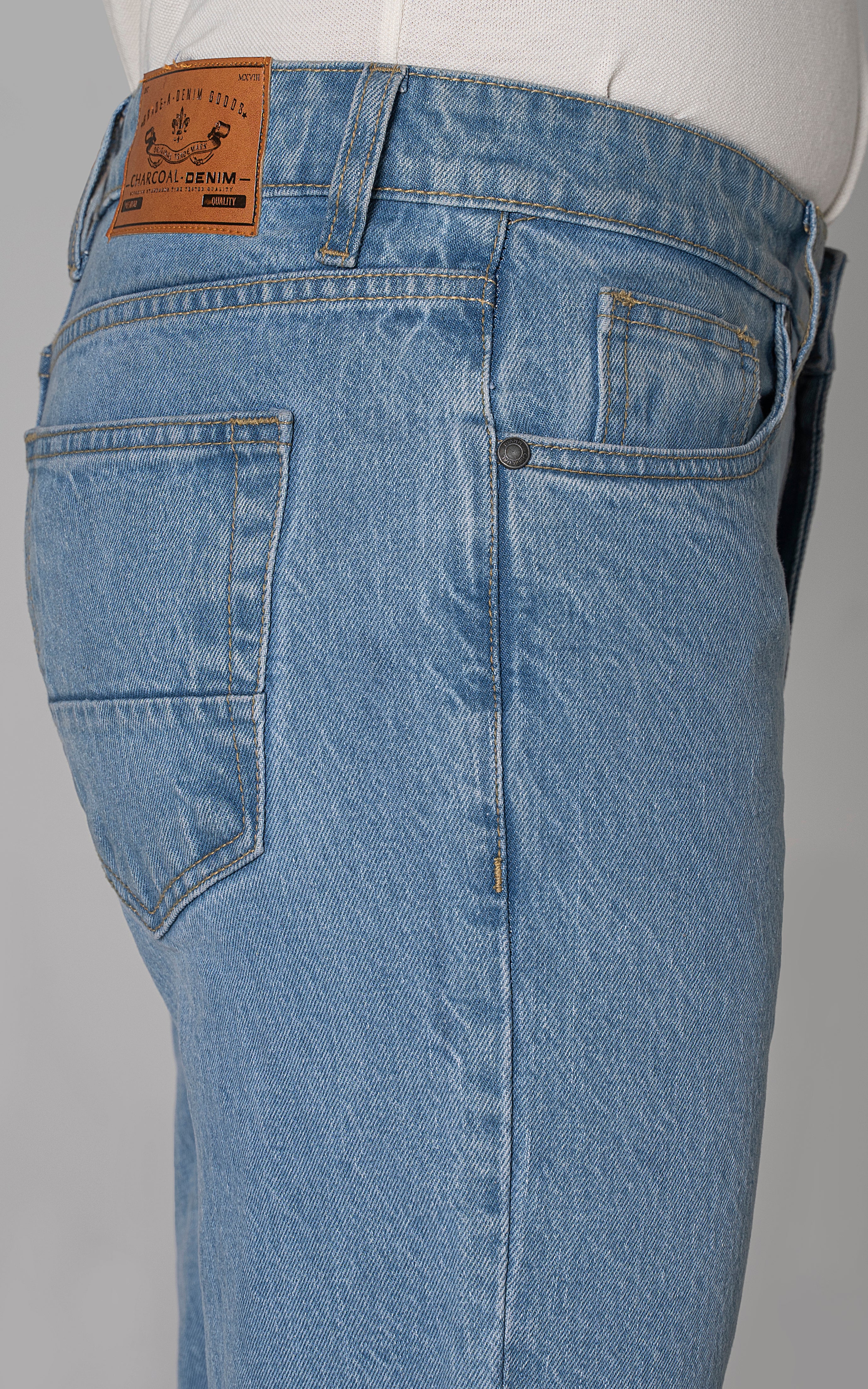 STRAIGHT LEG DENIM JEANS LIGHT BLUE - Image 4