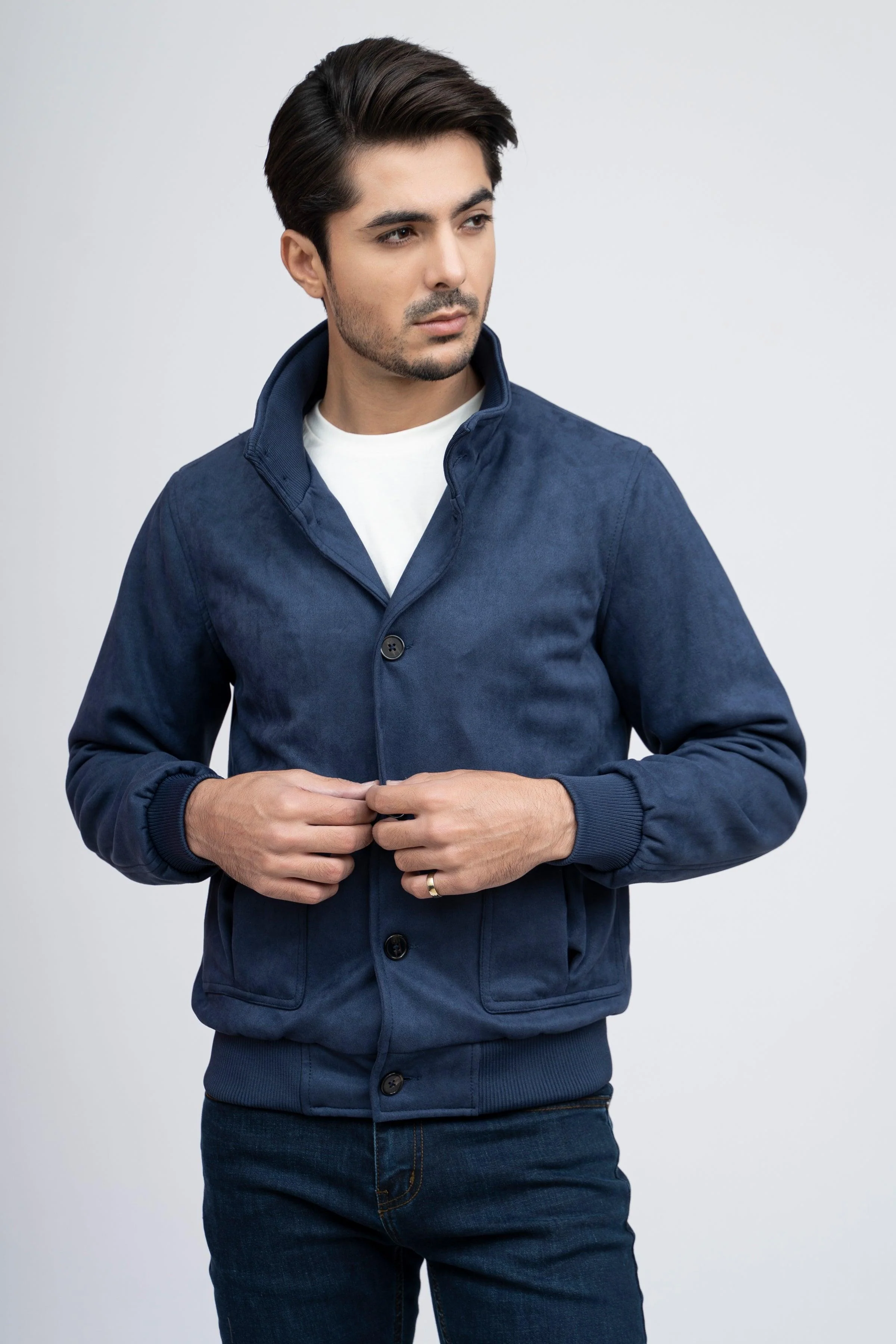 SUEDE JACKET F/S NAVY - Image 4