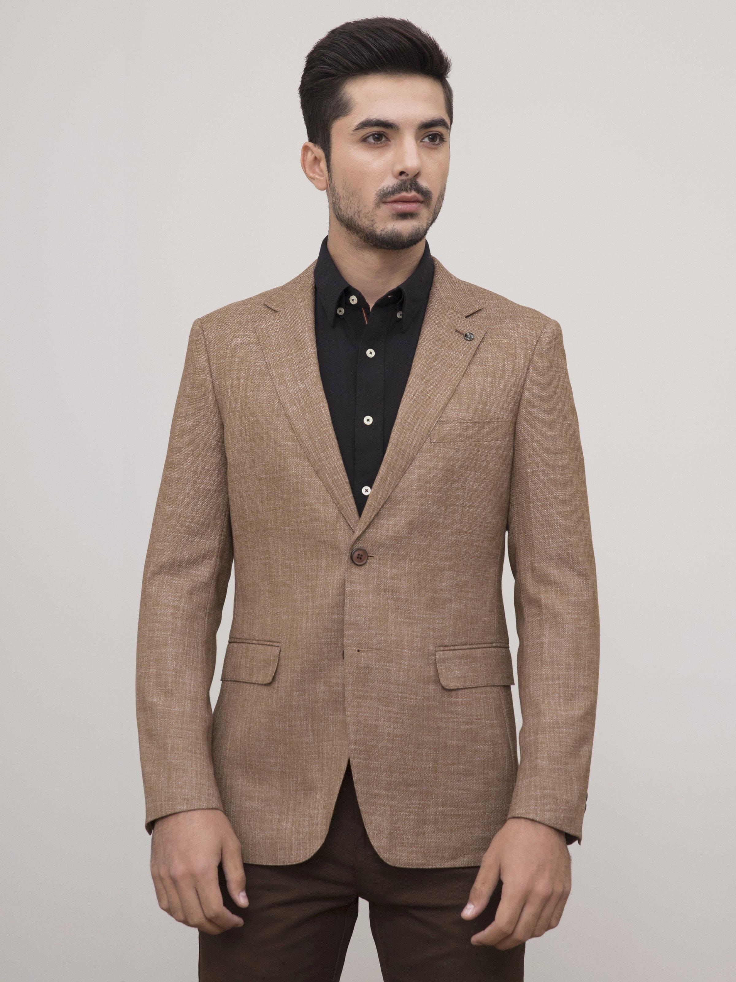SUMMER COAT SLIM FIT 2 BUTTON DOWN LIGHT BROWN - Image 2