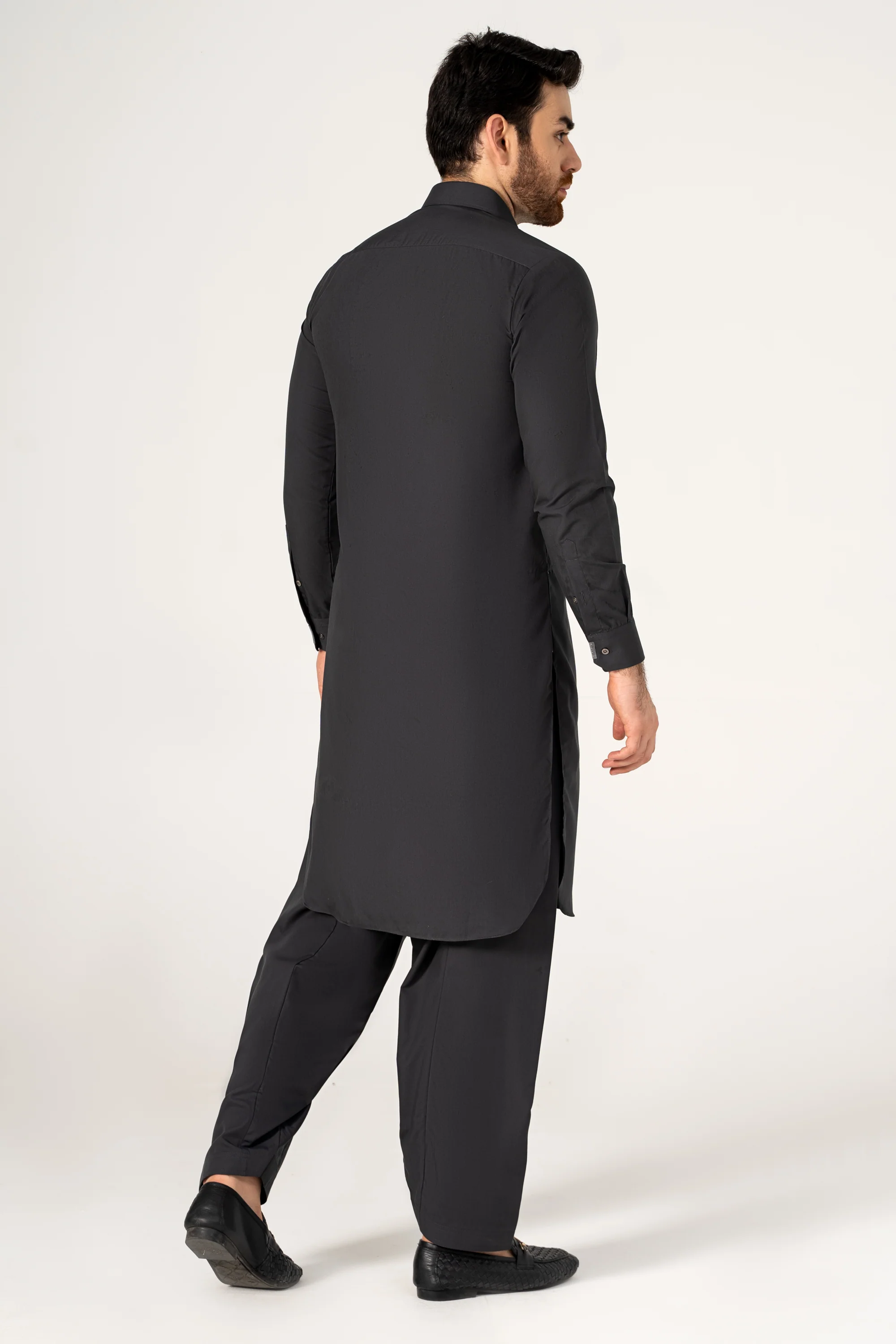 SUPER SOFT BLENDED KAMEEZ SHALWAR CHARCOAL GREY - Image 4