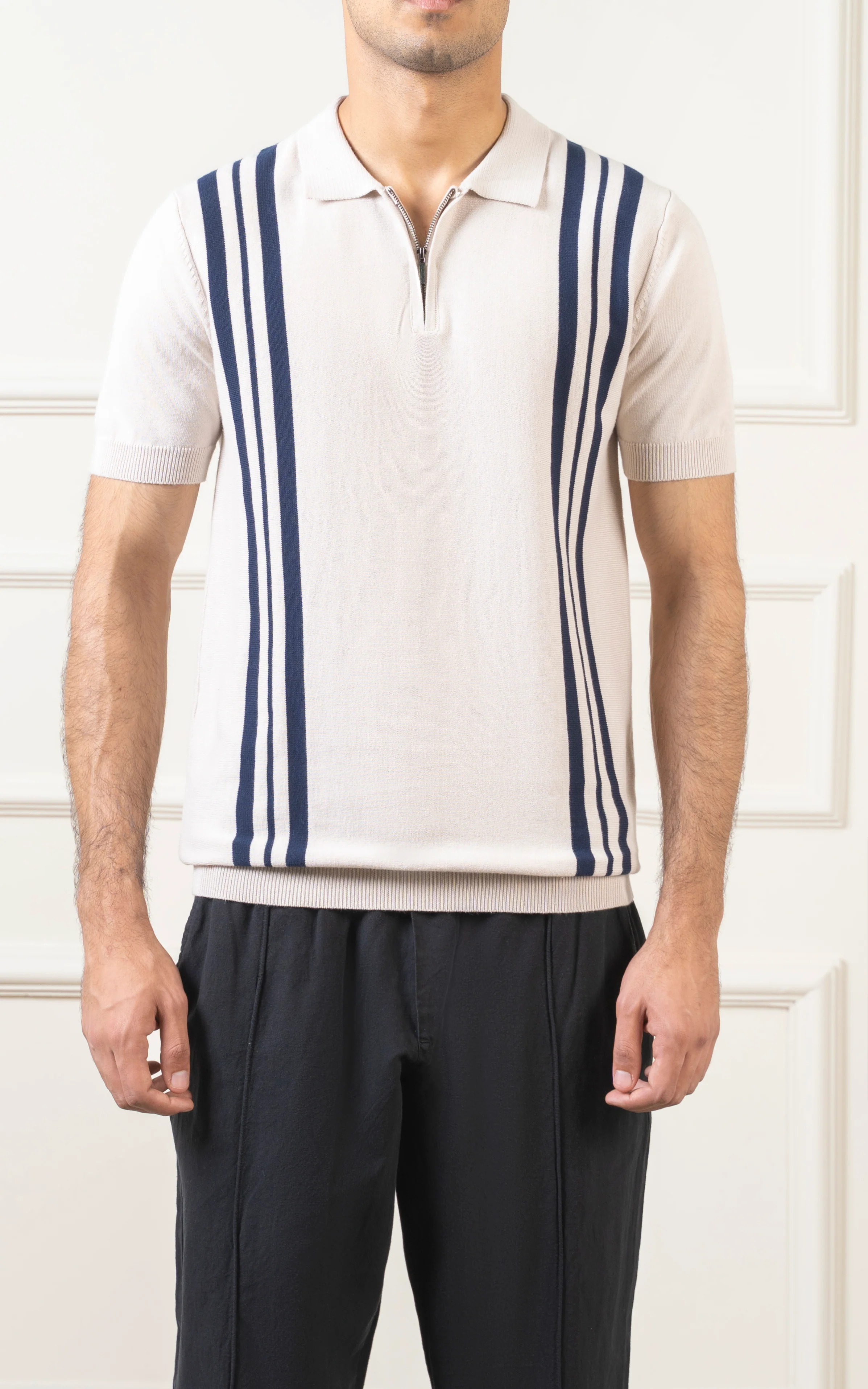 SWEATER KNIT POLO BEIGE - Image 2