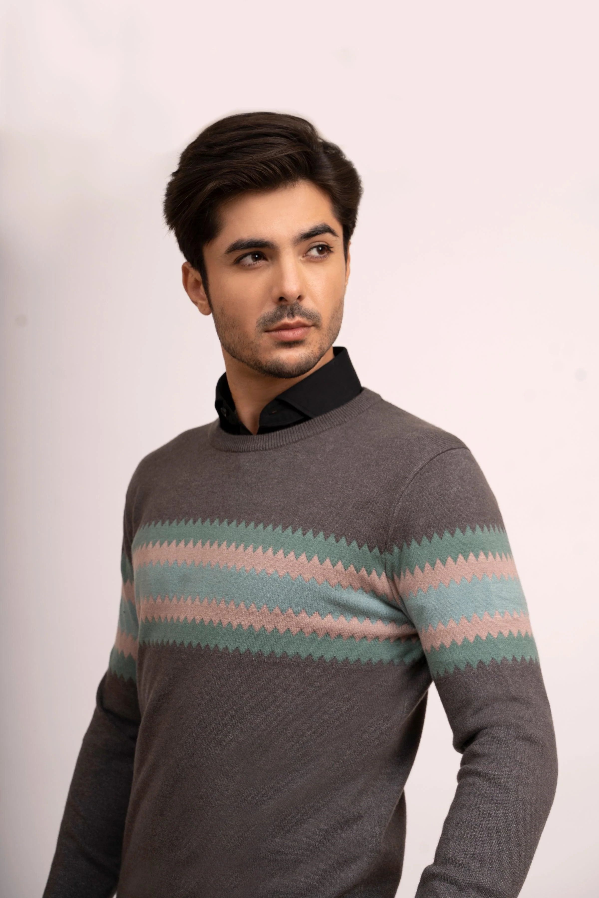 SWEATER R NECK F/L GREY - Image 5