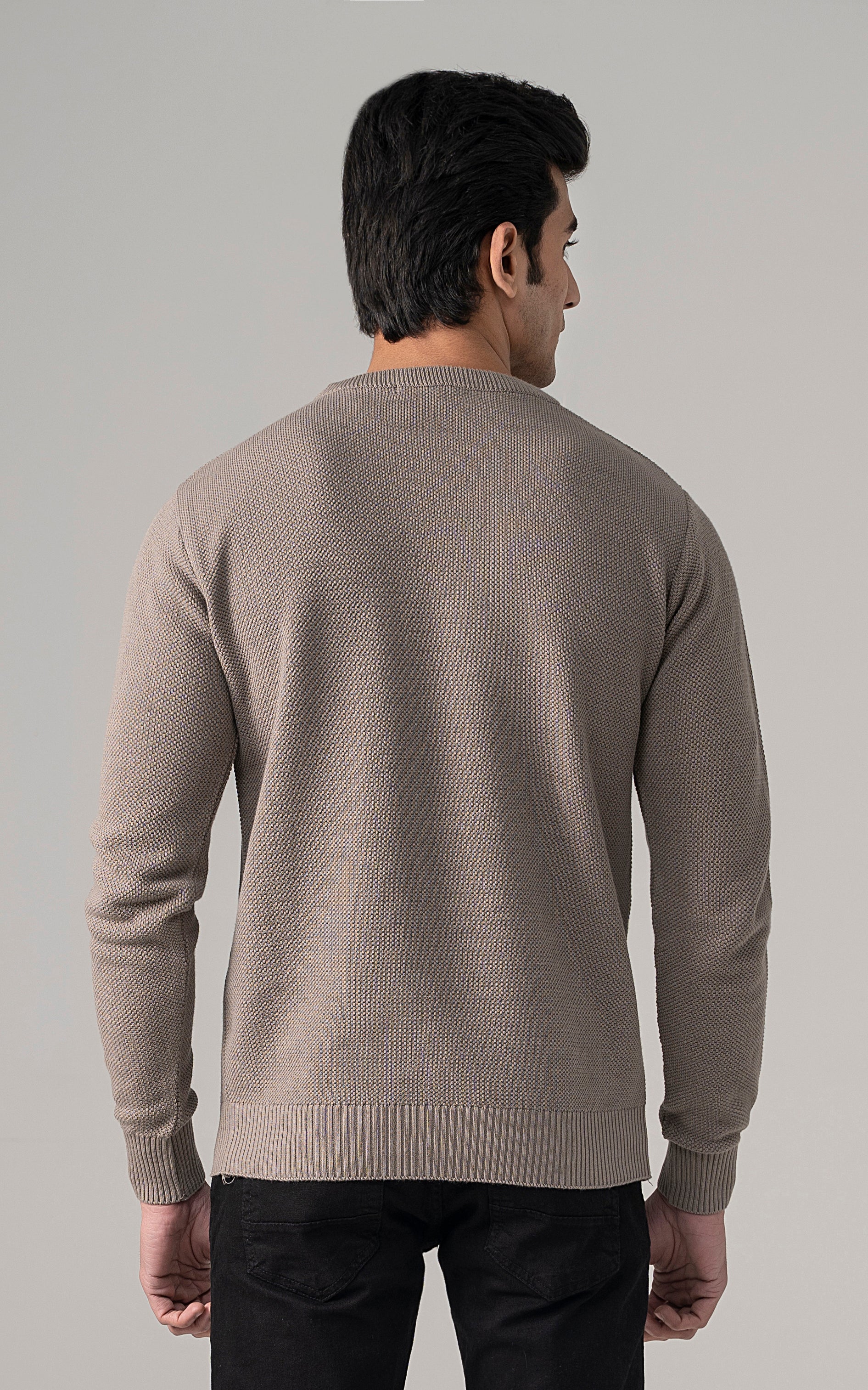 Knitted Crew Neck grey - Image 3