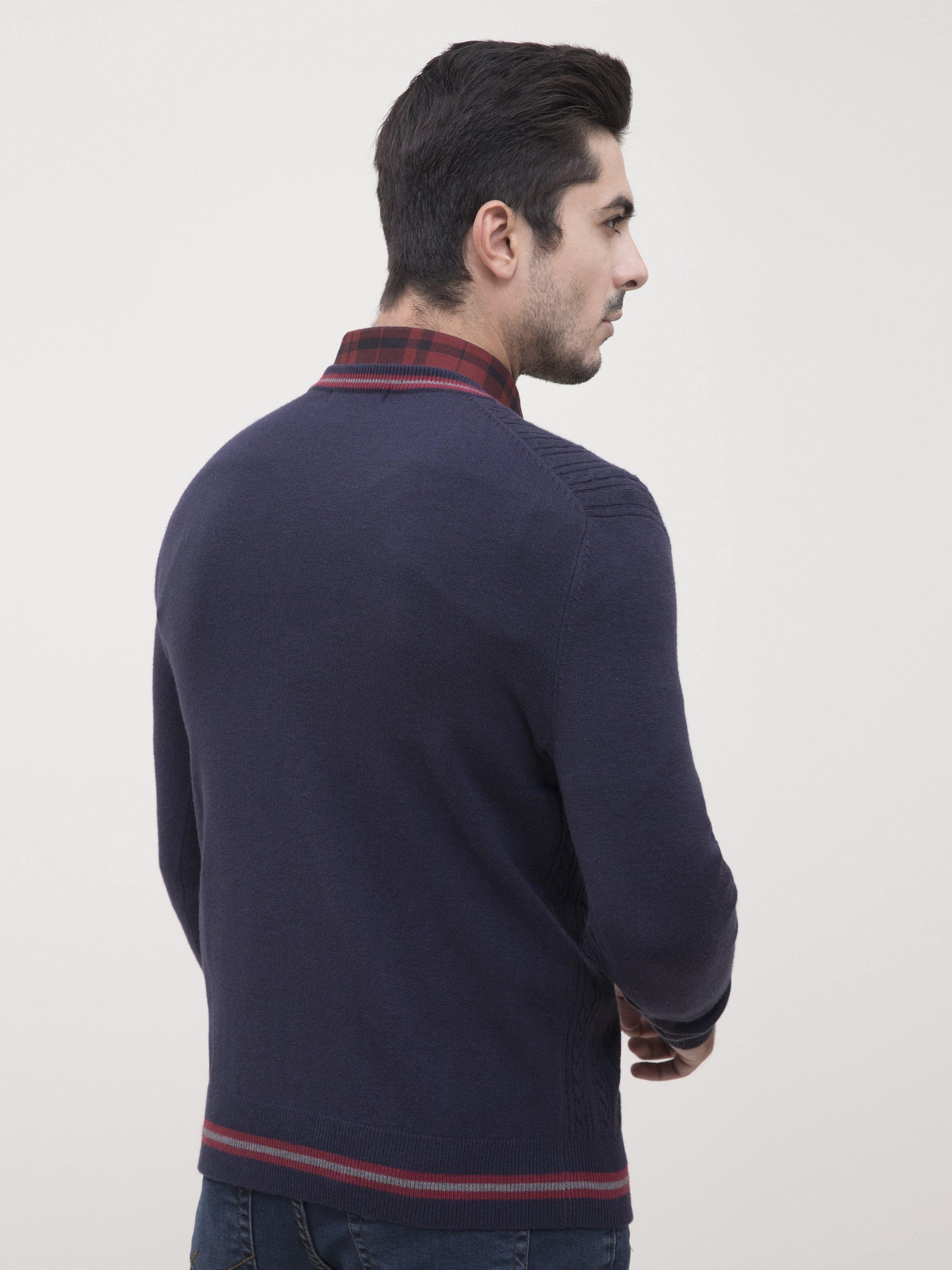 SWEATER V NECK FULL SLEEVE NAVY - Image 3