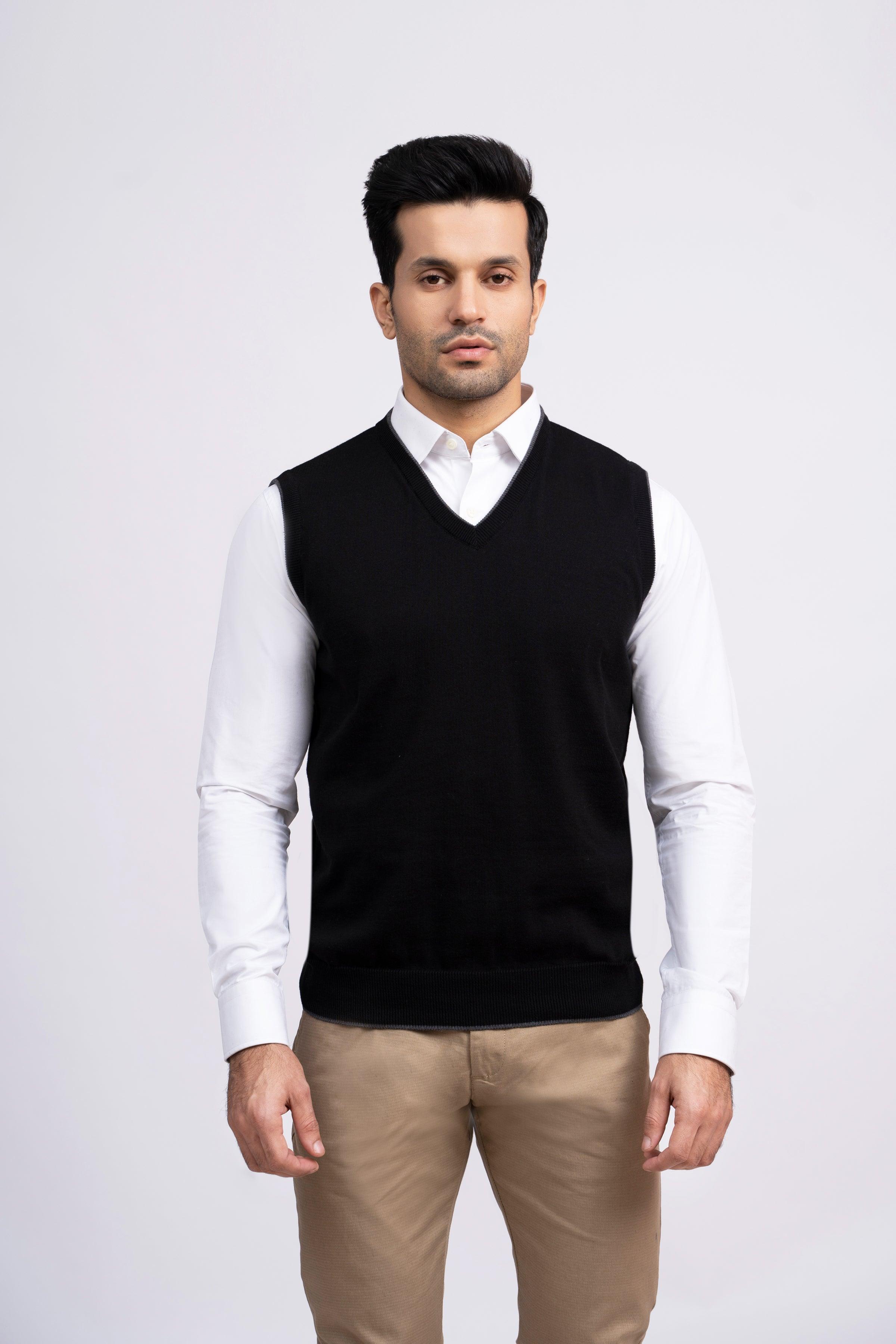 SWEATER V NECK S/L BLACK