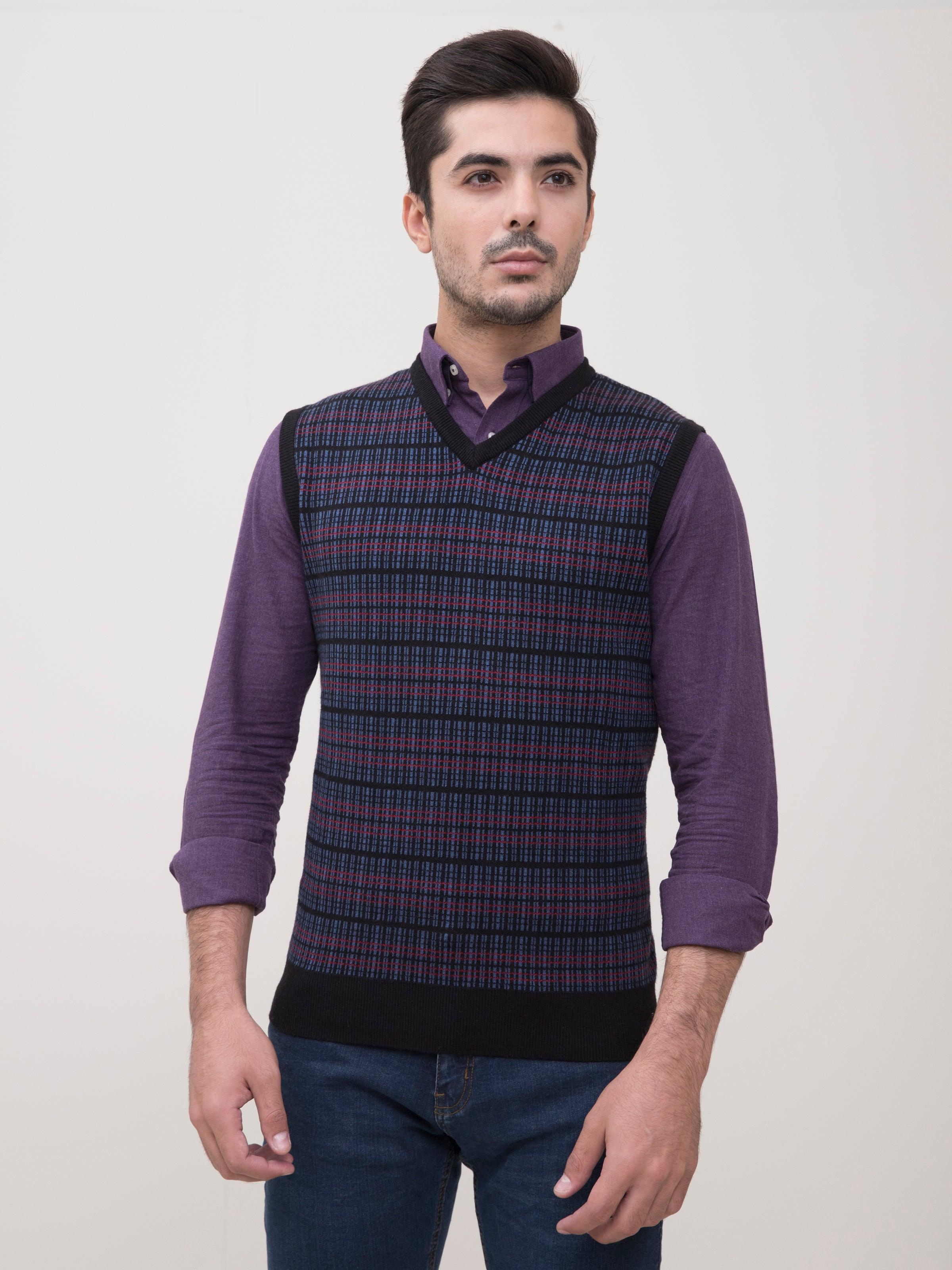 SWEATER V NECK S/L BLACK SKY
