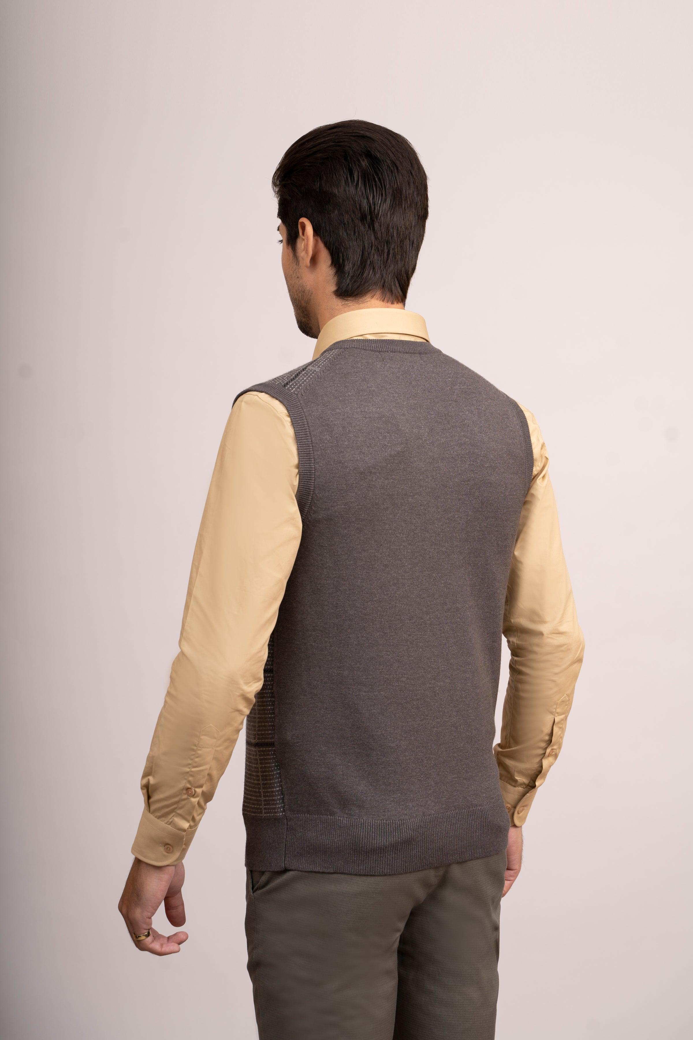 SWEATER V NECK S/L GREY - Image 3