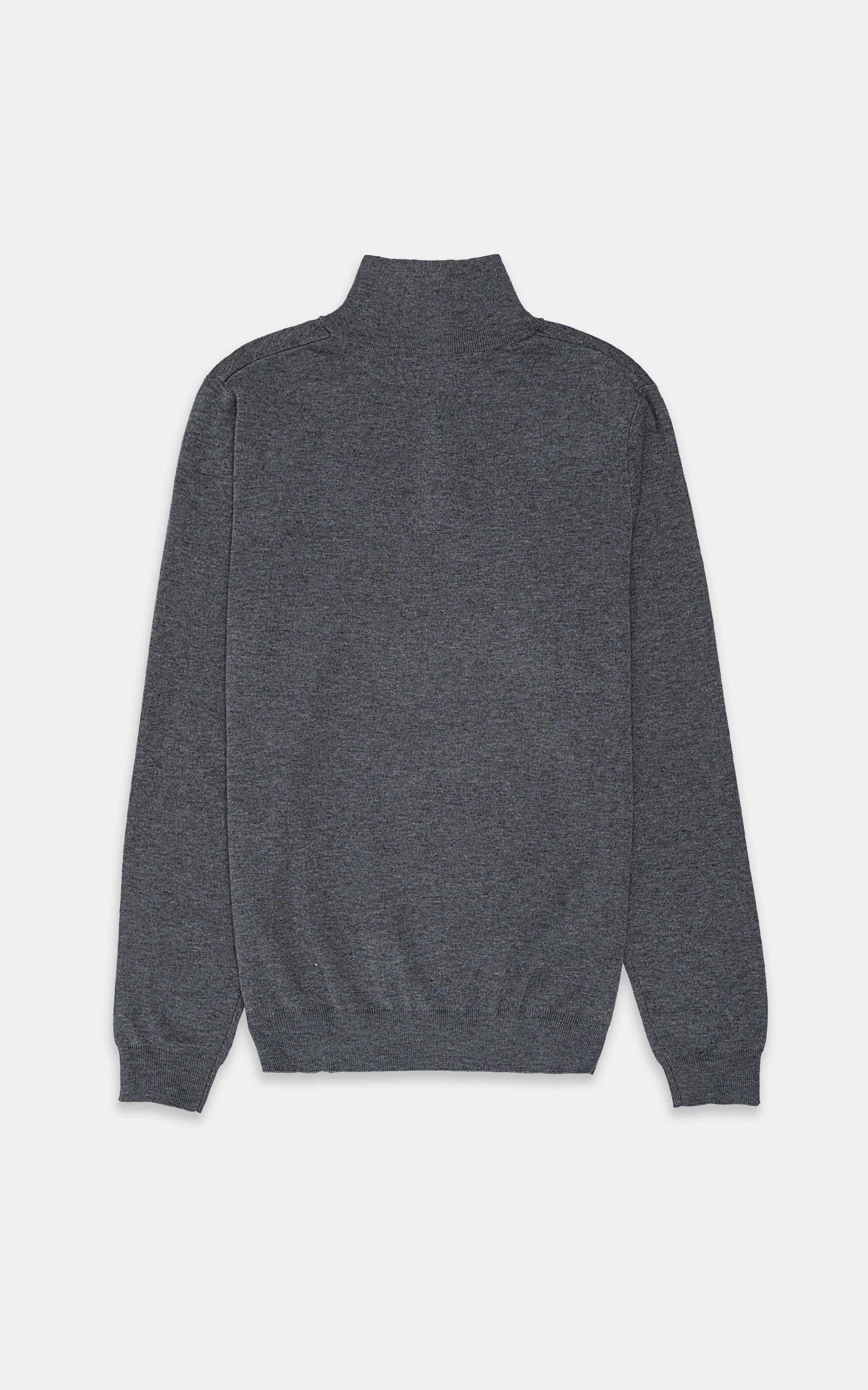 MOCK NECK ZIPPER SWEATER GREY - Image 3