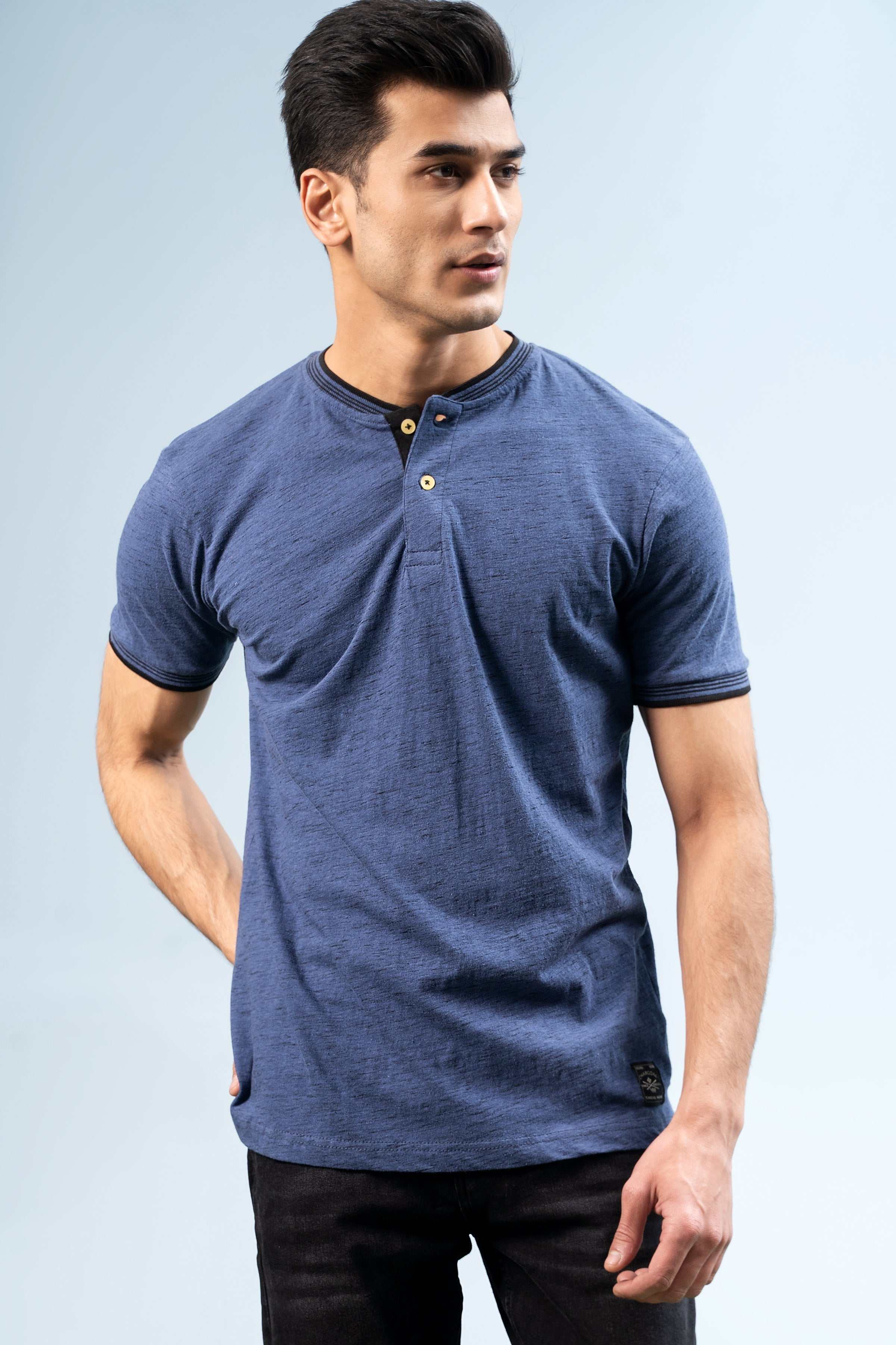 HENLEY SHIRT BLUE - Image 2