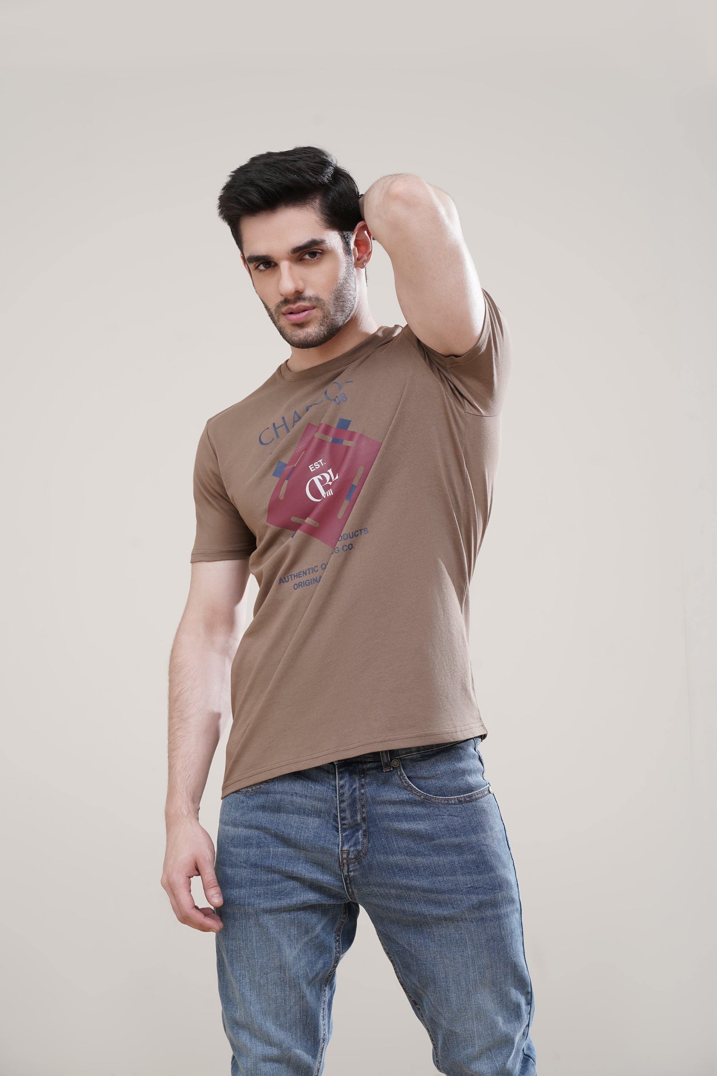 T SHIRT CREW NECK KHAKI - Image 2