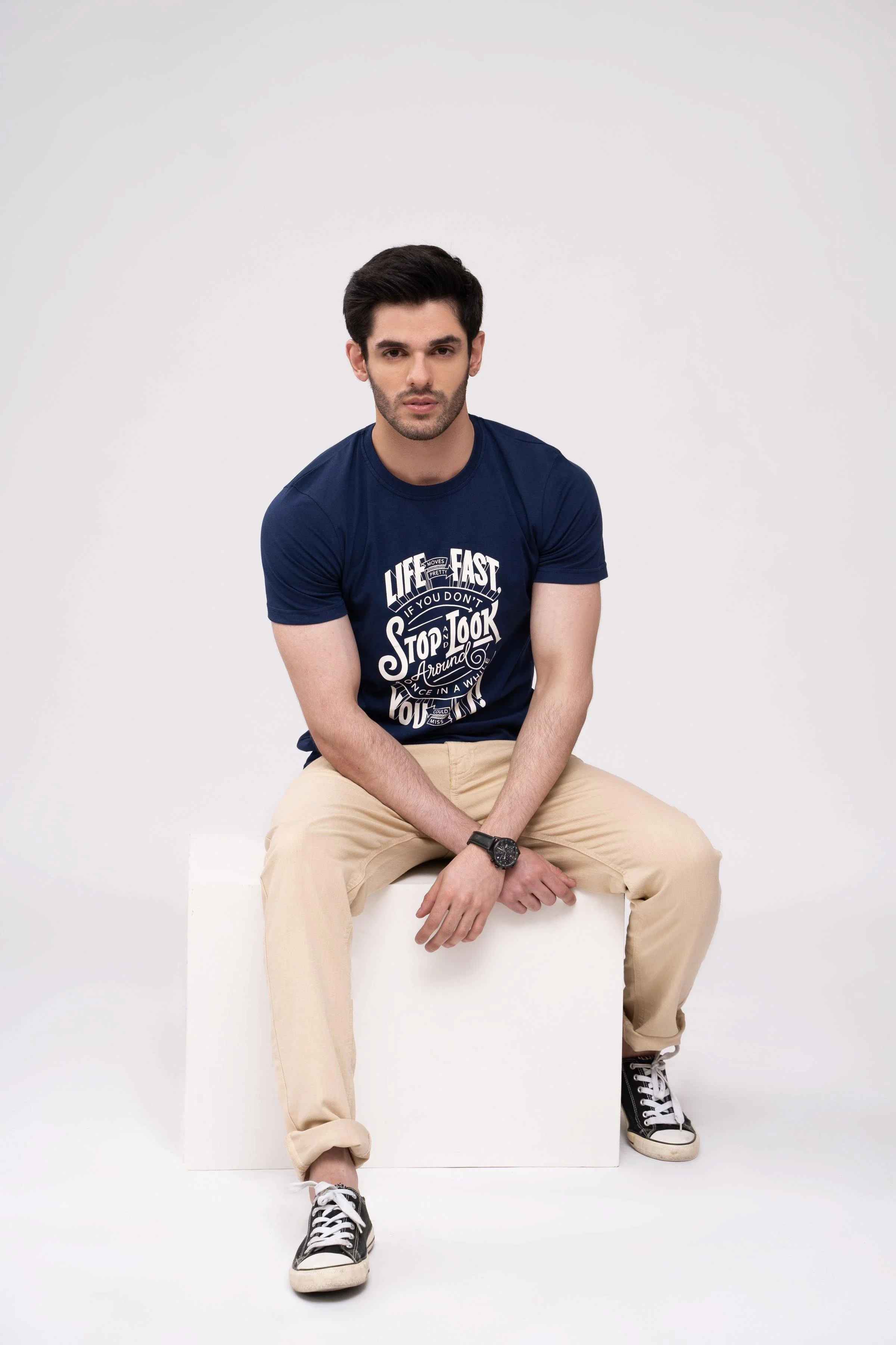 T SHIRT CREW NECK NAVY - Image 3