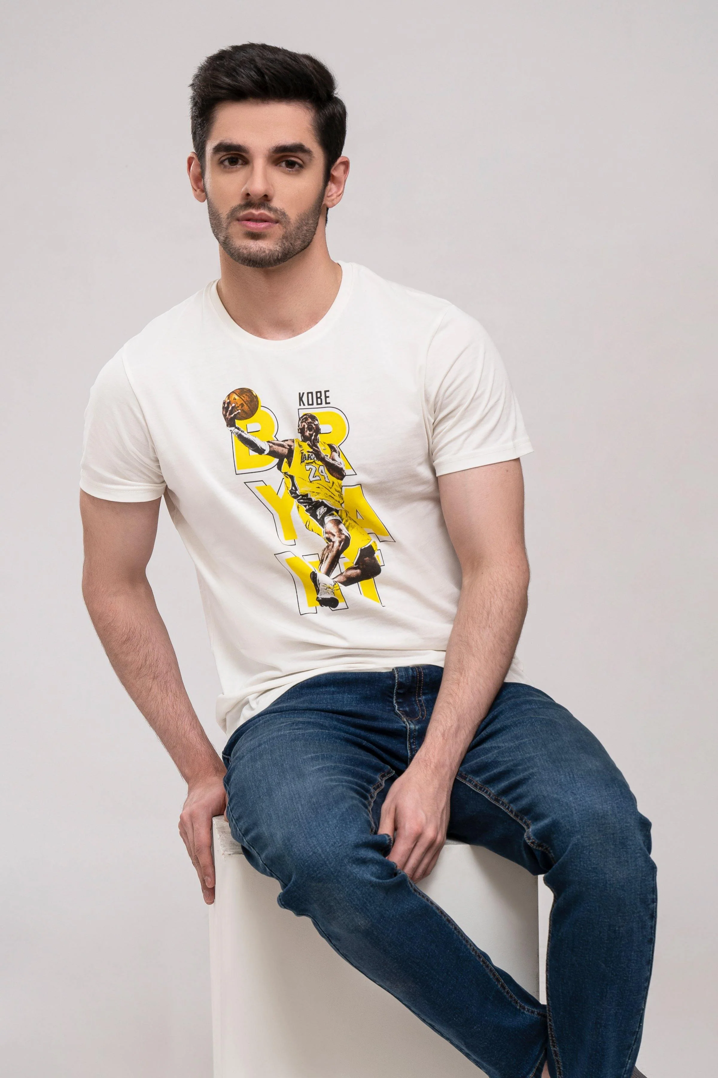 T SHIRT CREW NECK OFF WHITE - Image 3