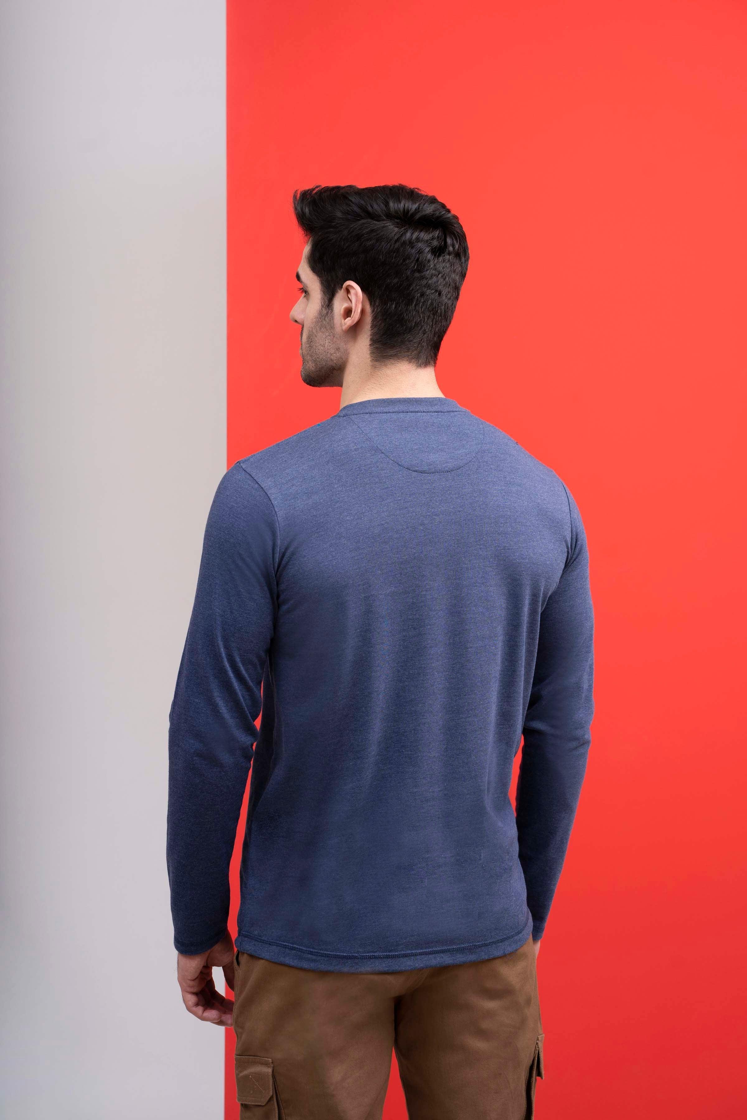 T SHIRT HENLAY FULL SLEEVE BLUE - Image 3