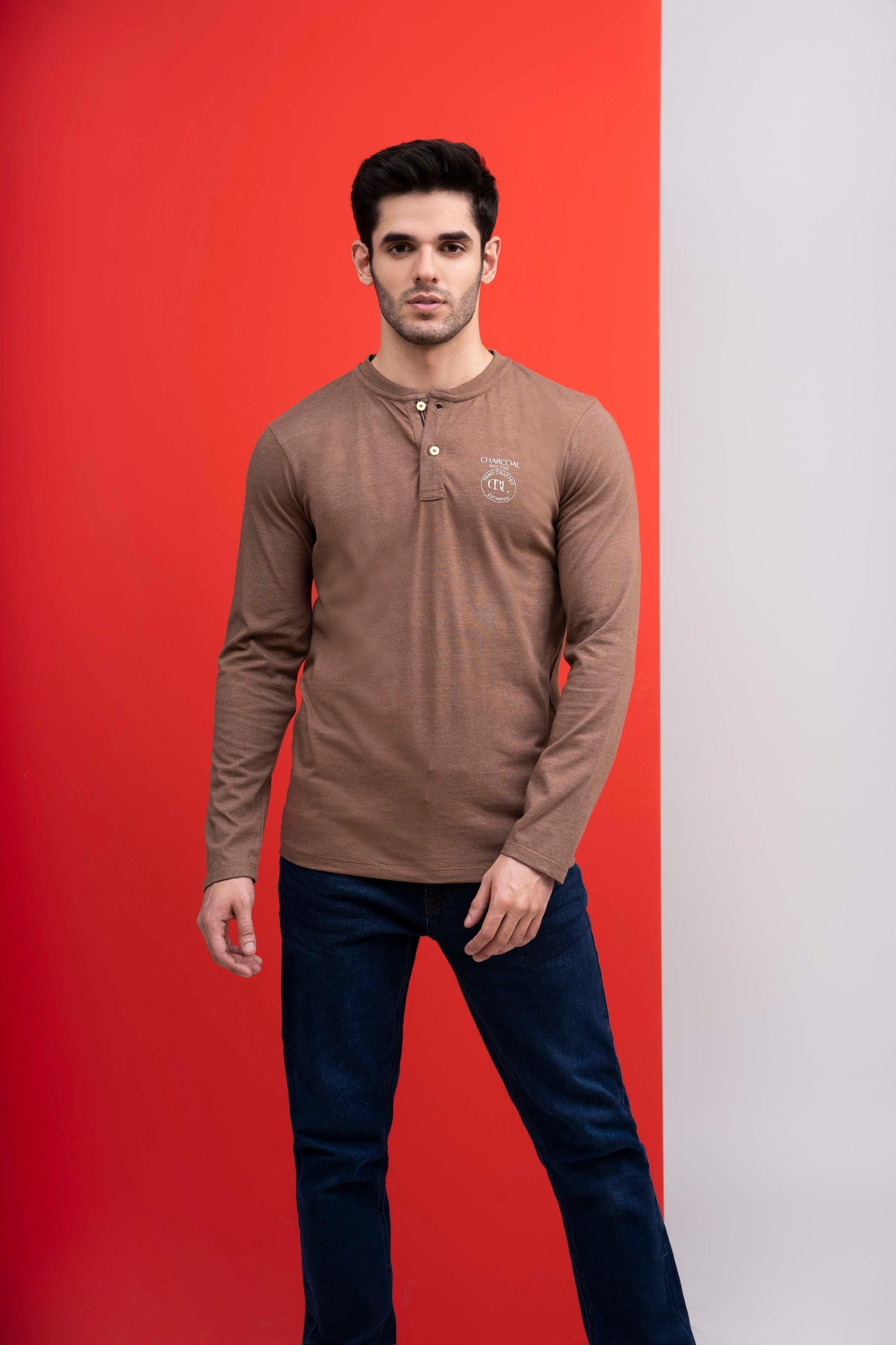 T SHIRT HENLAY FULL SLEEVE KHAKI