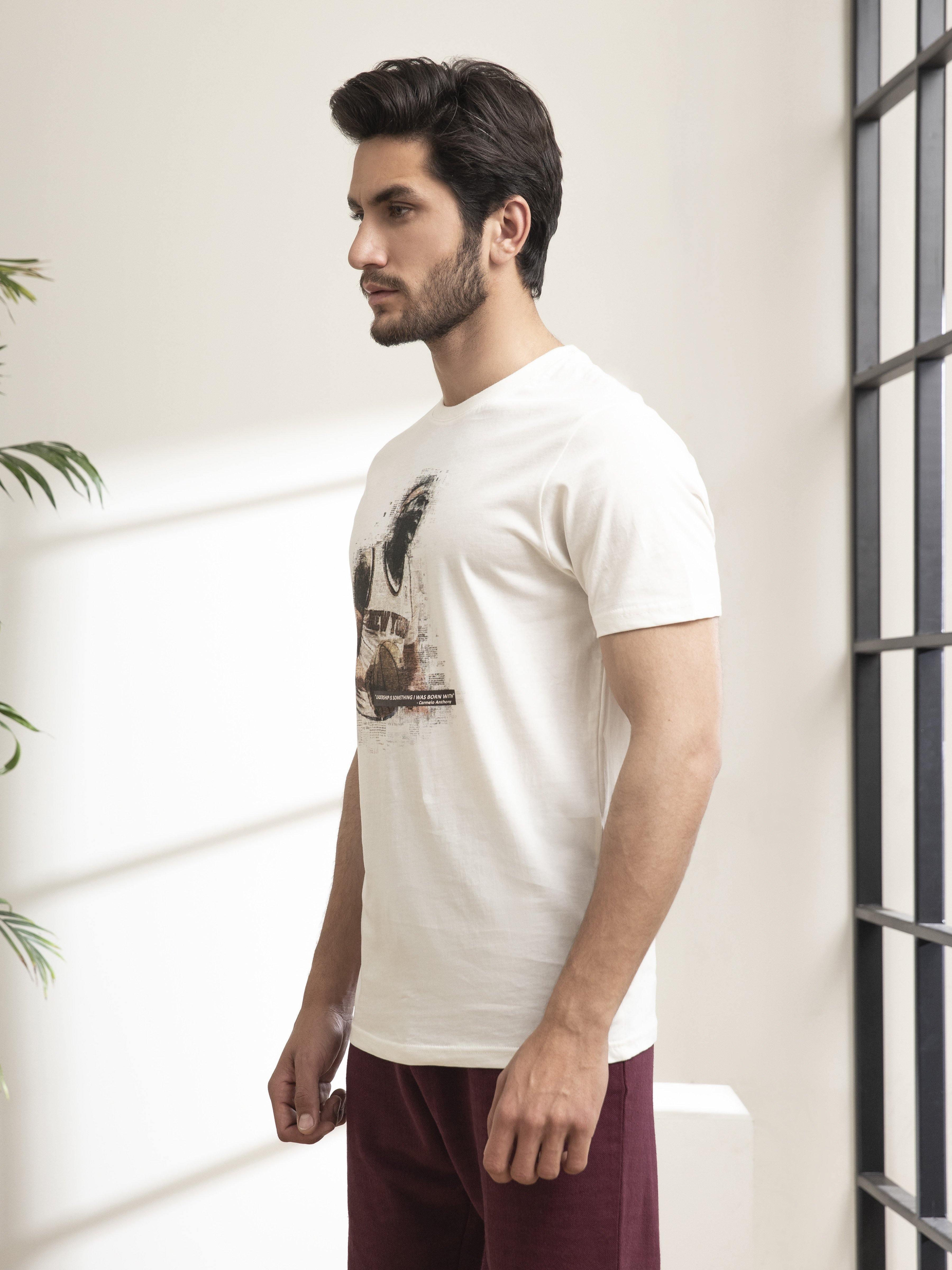 T SHIRT ROUND NECK BASKET BALL OFF WHITE - Image 2