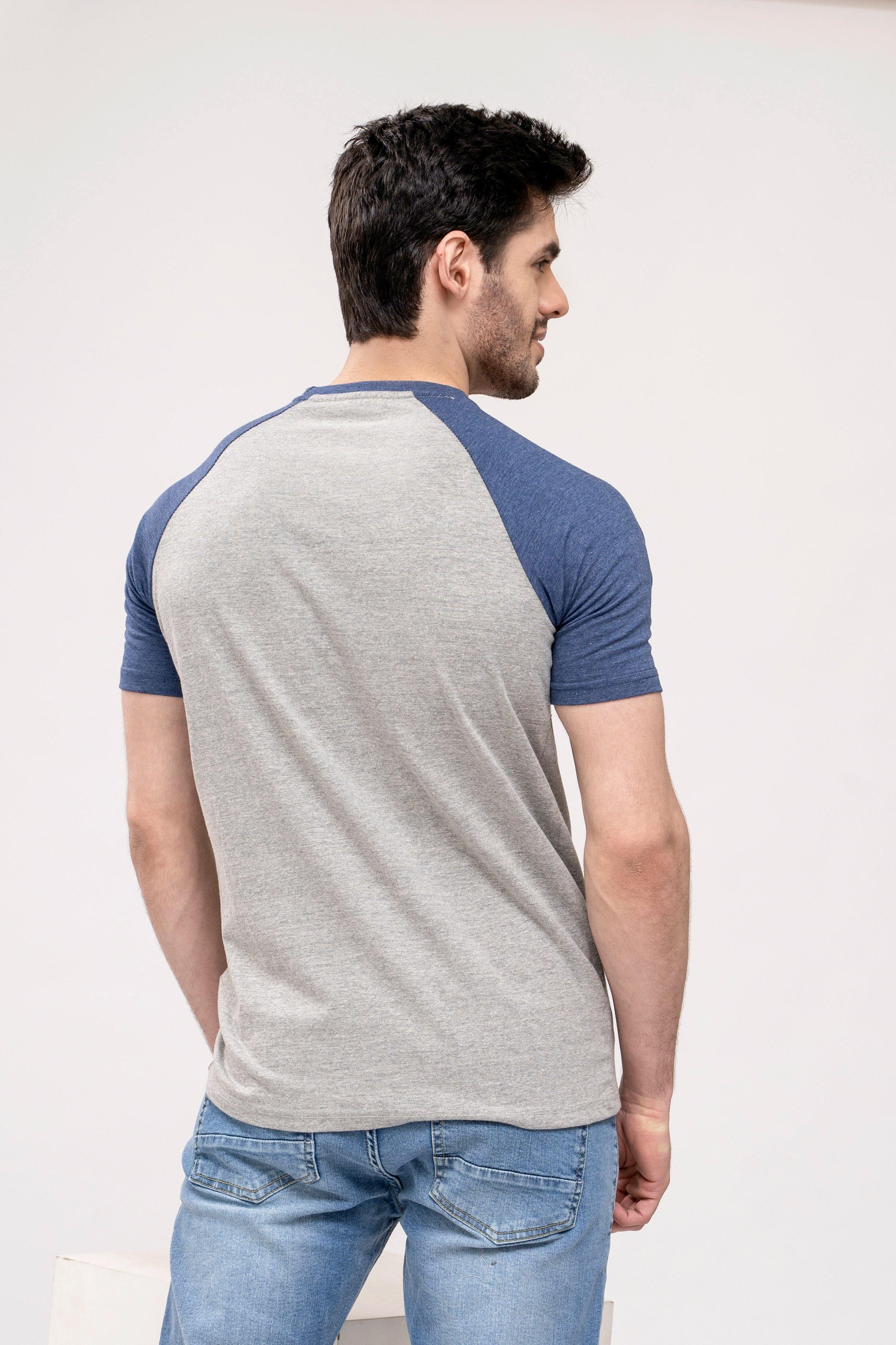 T SHIRT ROUND NECK GREY BLUE - Image 3