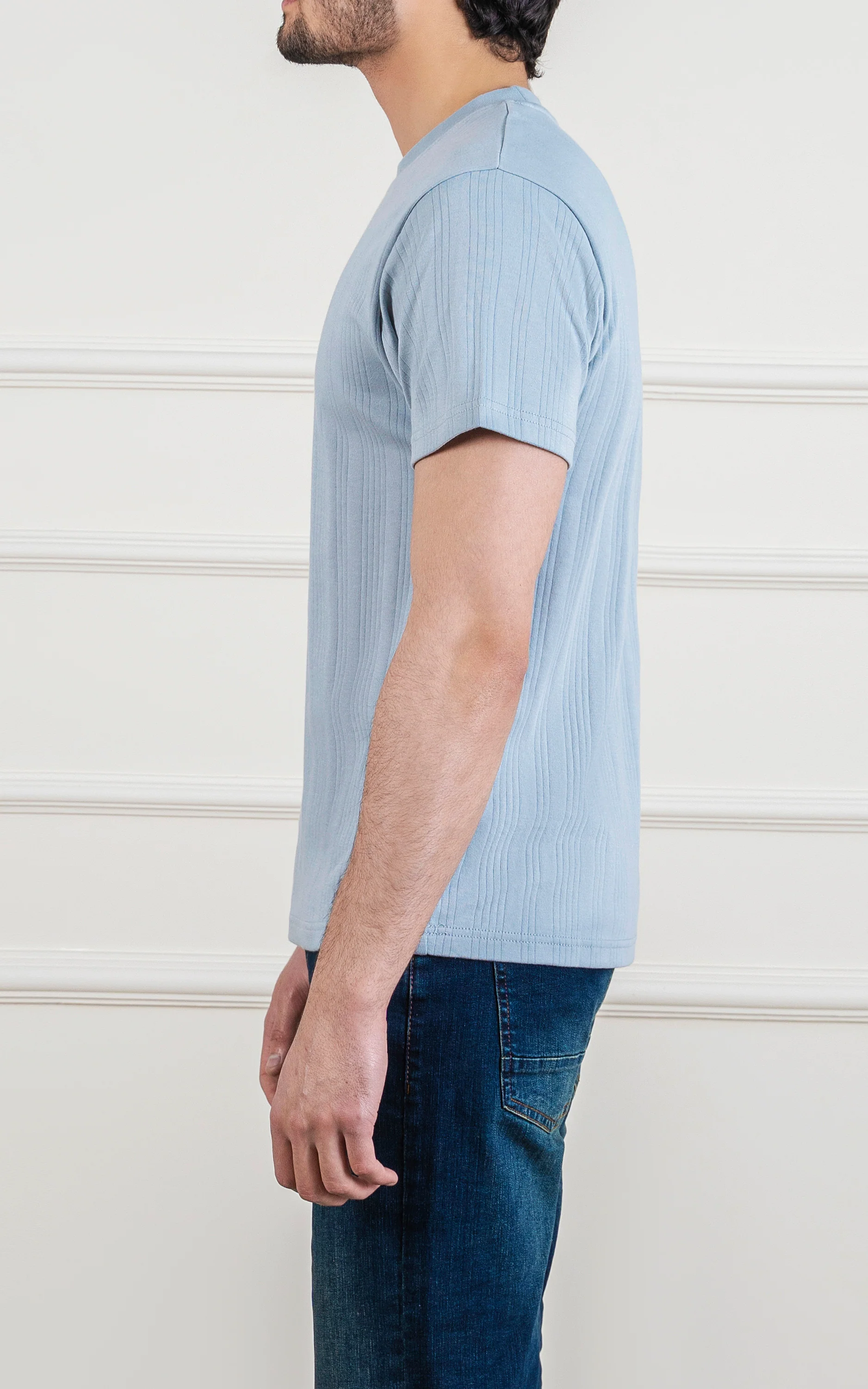 DROP NEEDLE T SHIRT SKY GREY - Image 4