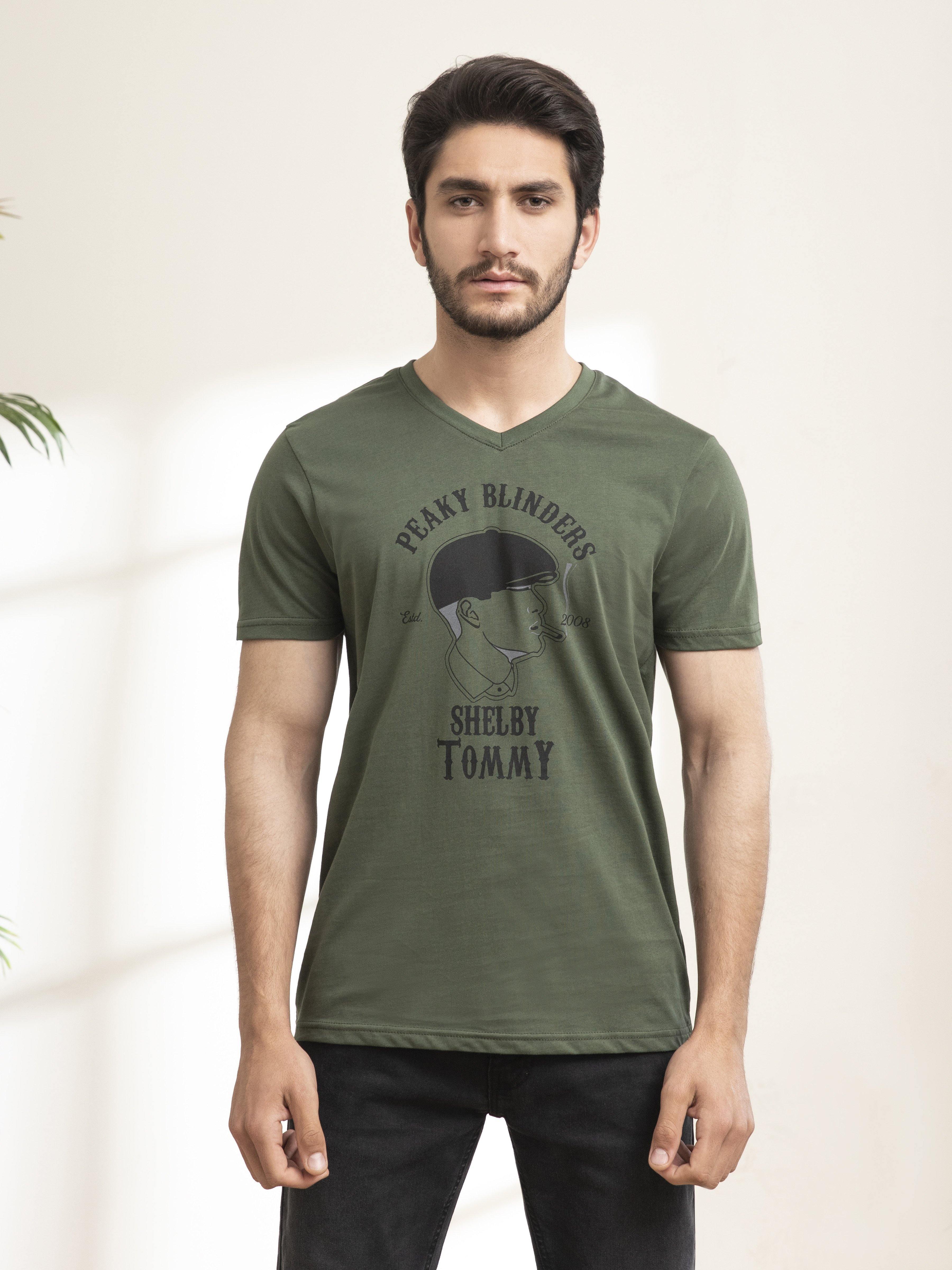 T SHIRT V NECK PEAKY BLINDERS OLIVE - Image 3