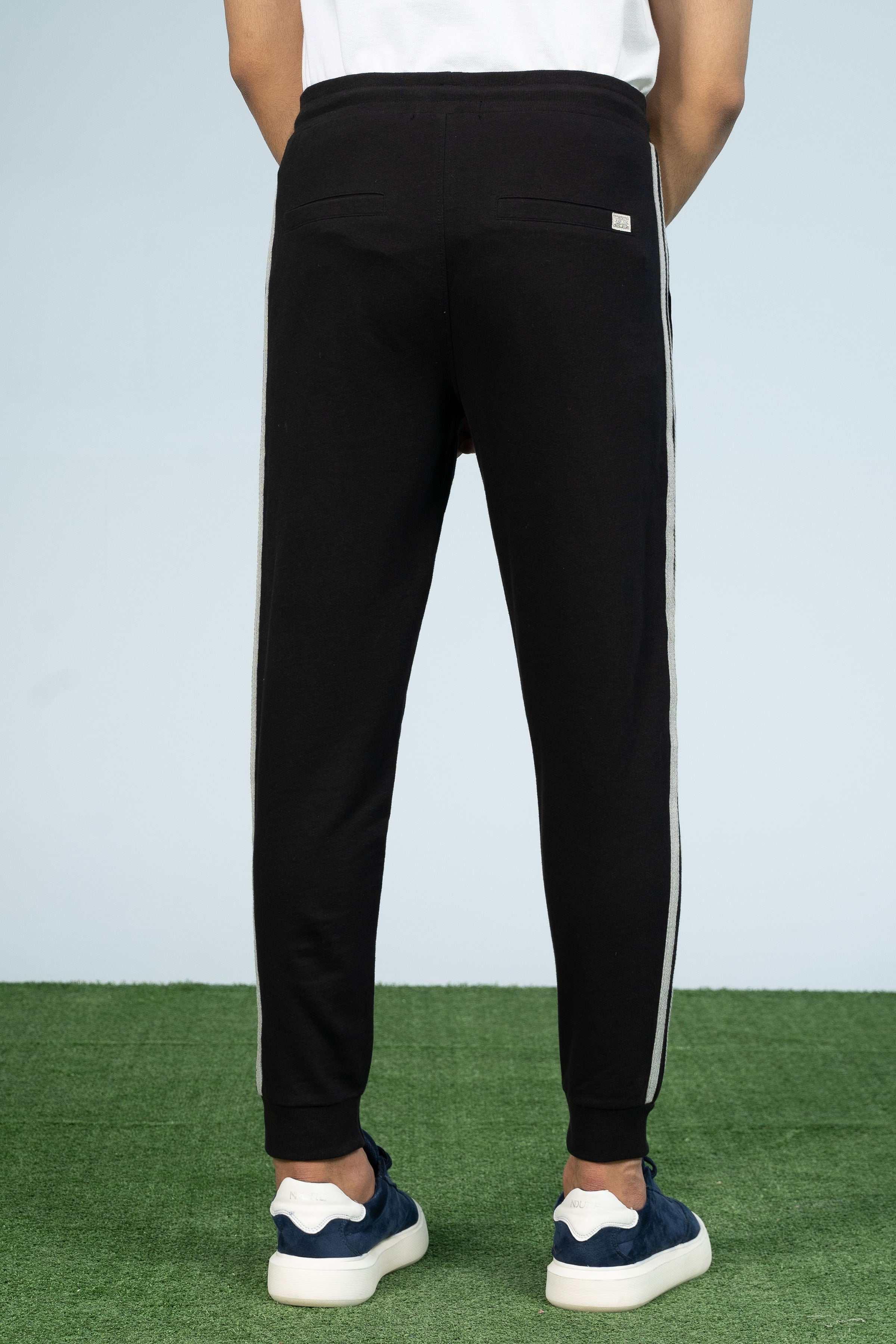 TERRY CONTRAST TAPE TROUSER BLACK - Image 3