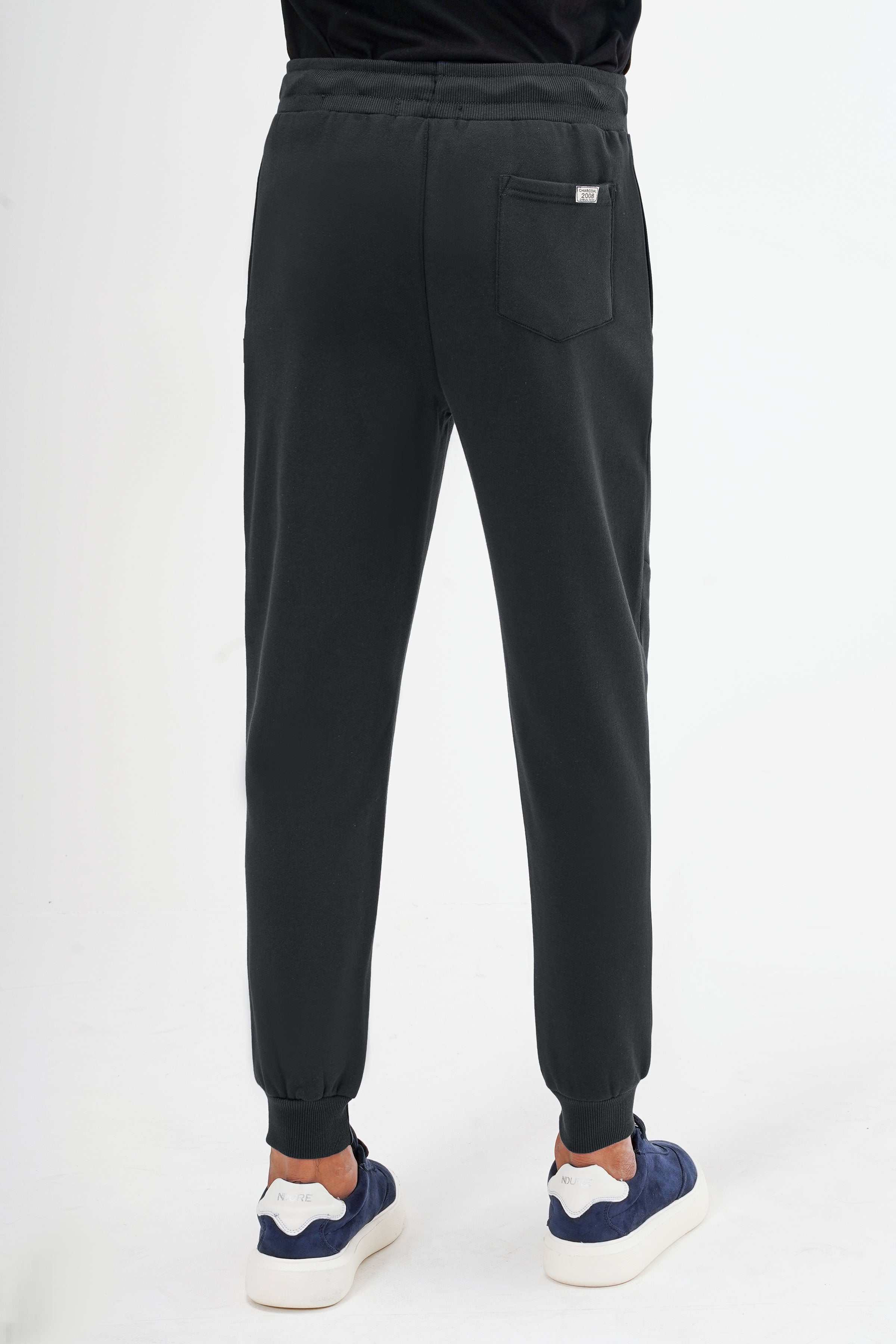 TERRY FLEECE JOGGER TROUSER BLACK - Image 3