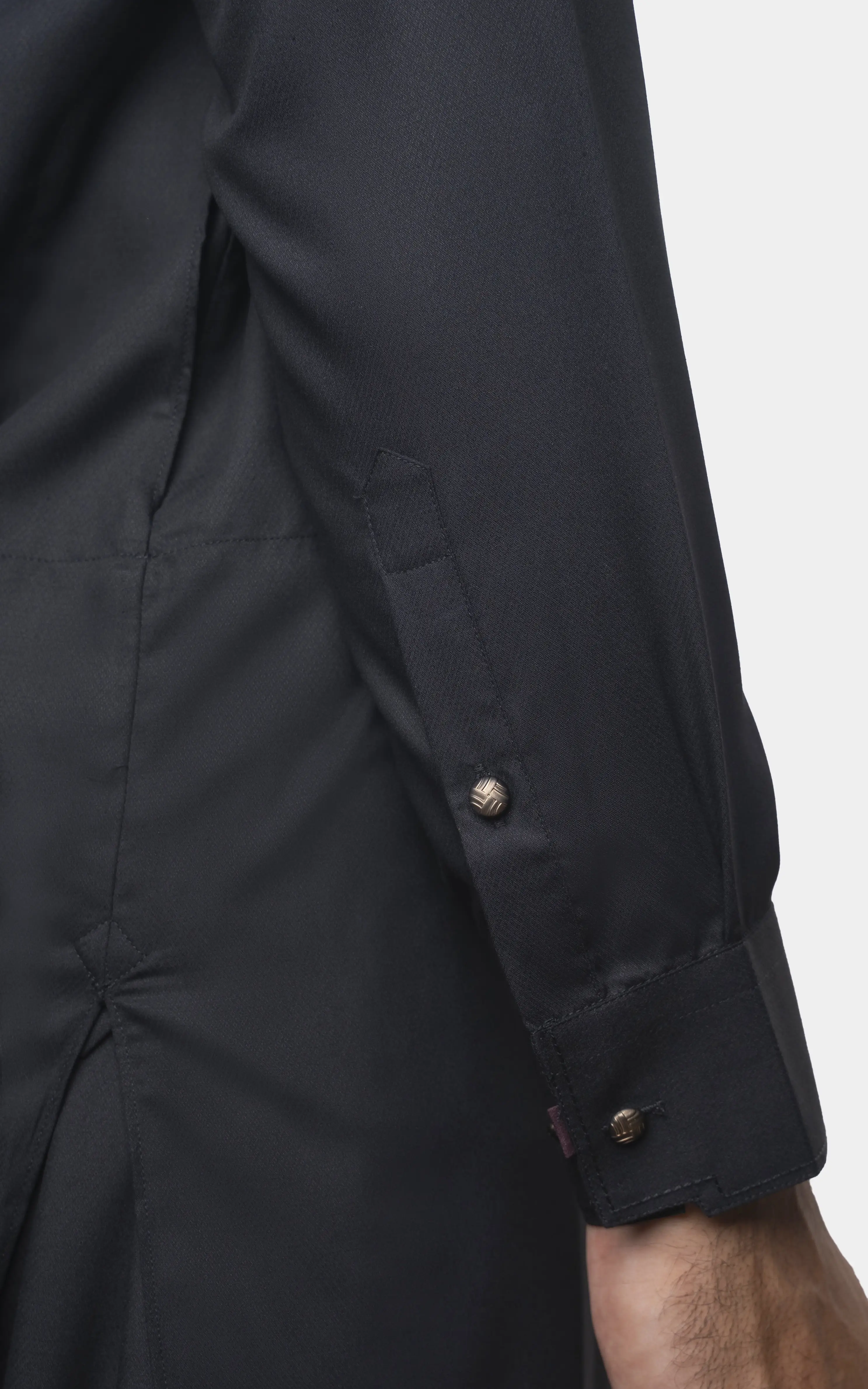 TEXTURED BLENDED KAMEEZ SHALWAR | SIGNATURE COLLECTION BLACK - Image 5