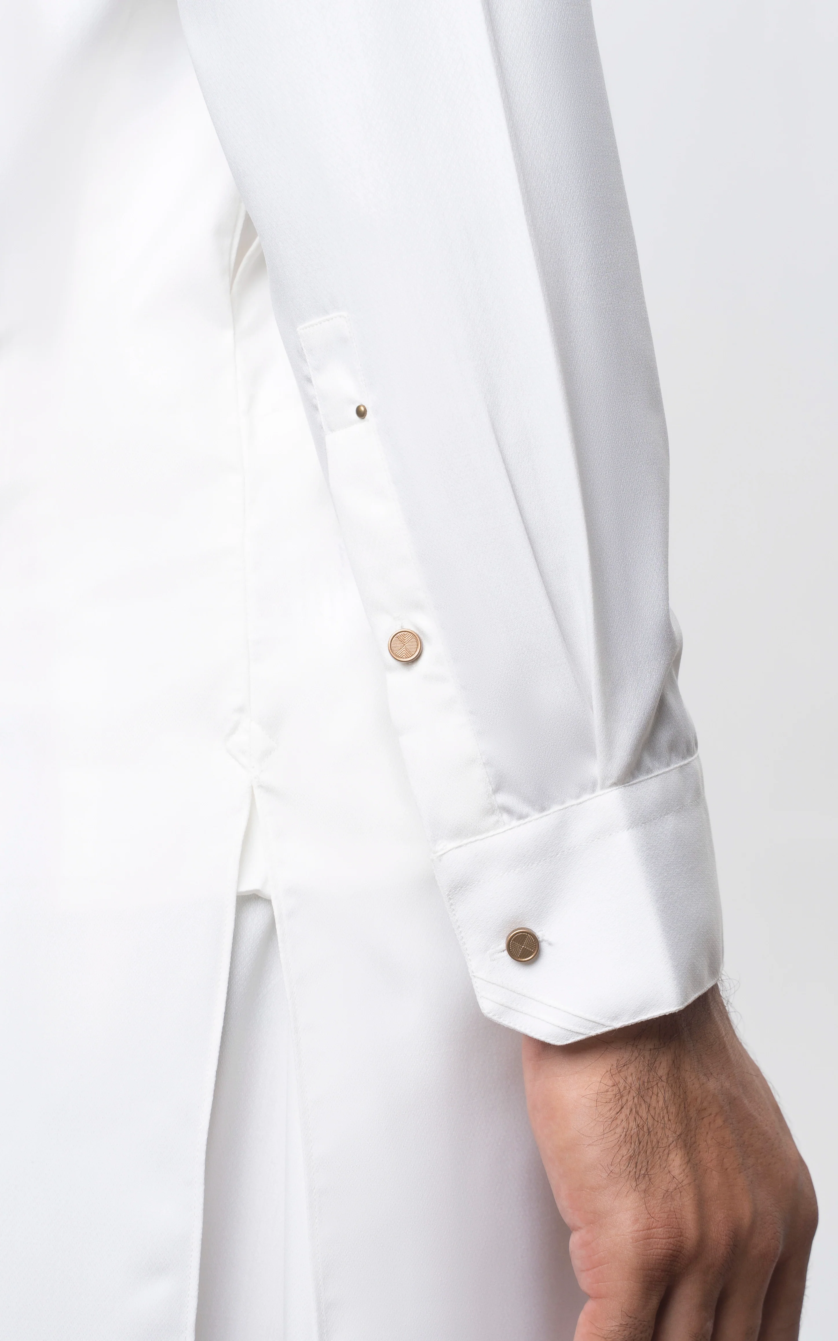 TEXTURED BLENDED KAMEEZ SHALWAR | SIGNATURE COLLECTION OFF WHITE - Image 5