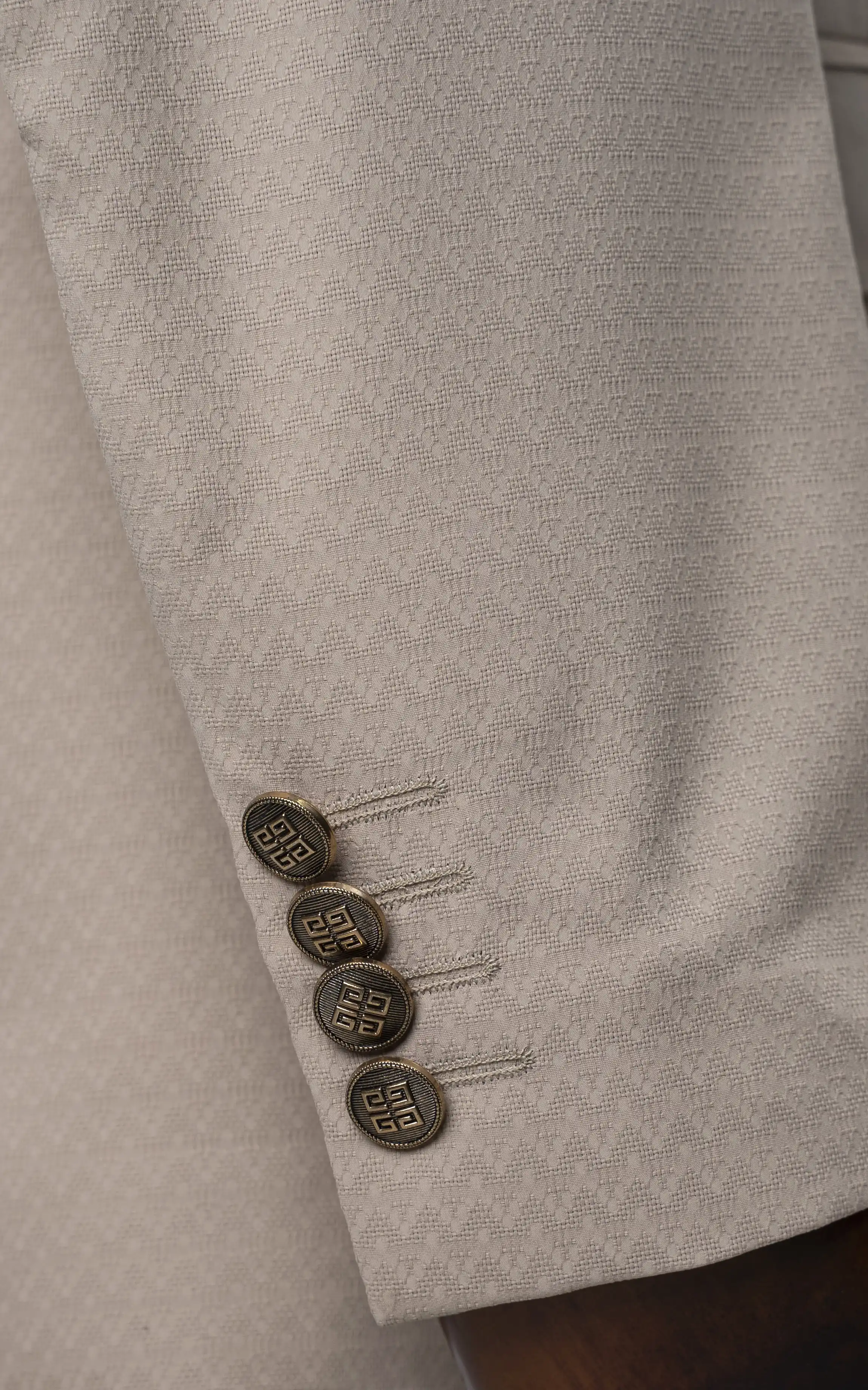 TEXTURED BLENDED PRINCE COAT | FESTIVE COLLECTION BEIGE - Image 4