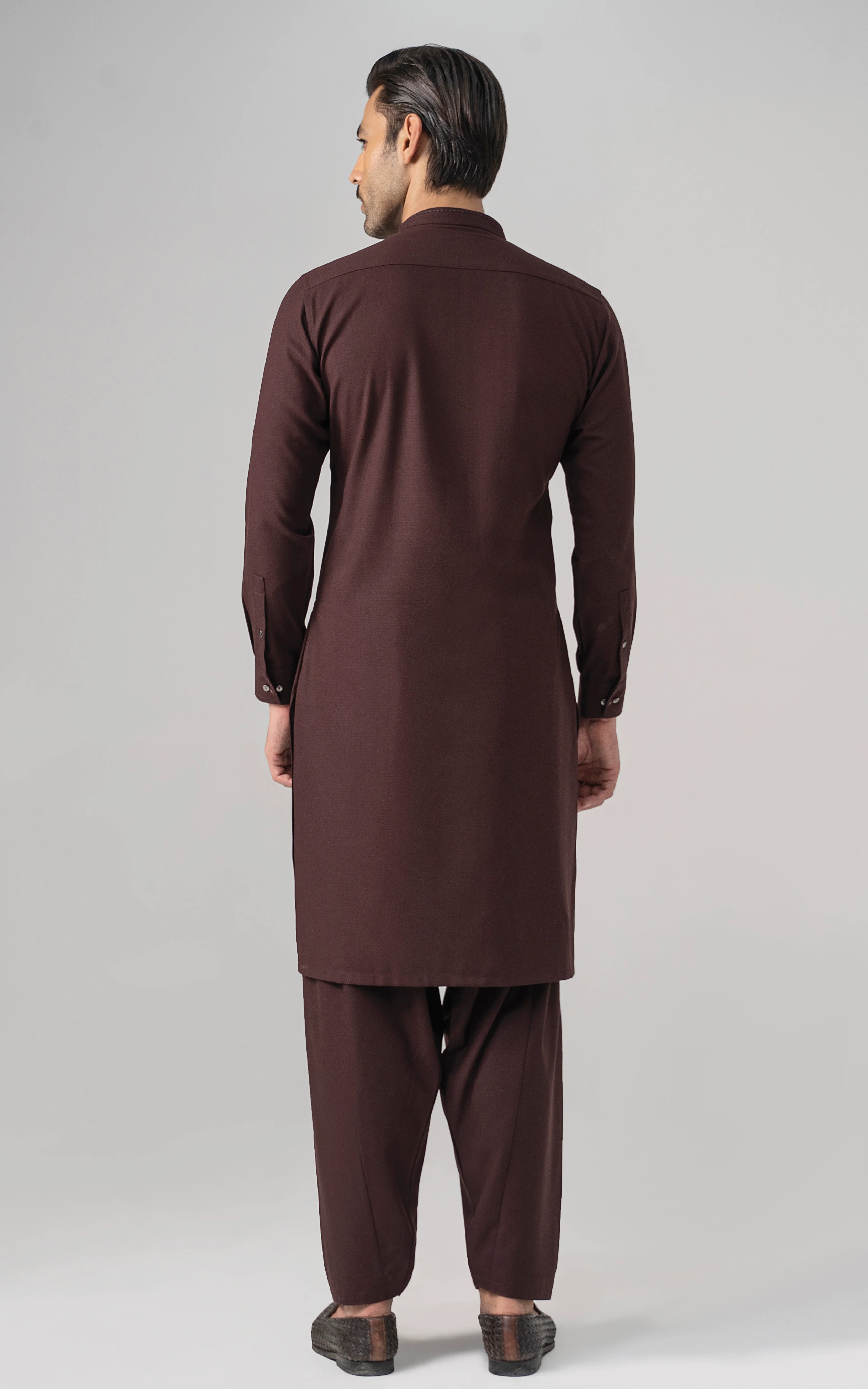TEXTURED BLENDED WASH & WEAR - SIGNATURE COLLECTION DARK MAROON - Image 4