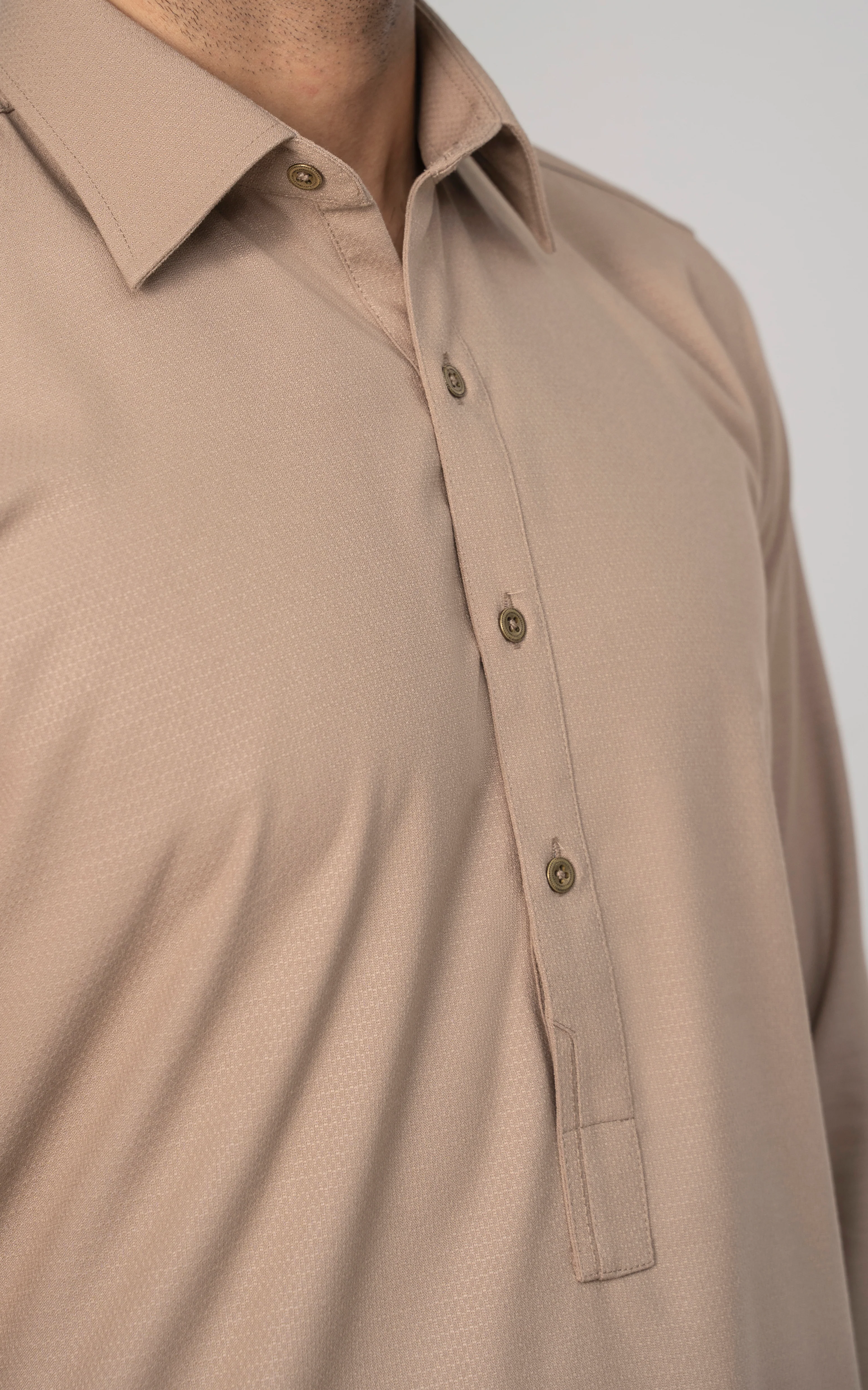 TEXTURED BLENDED WASH & WEAR - SIGNATURE COLLECTION KHAKI - Image 8