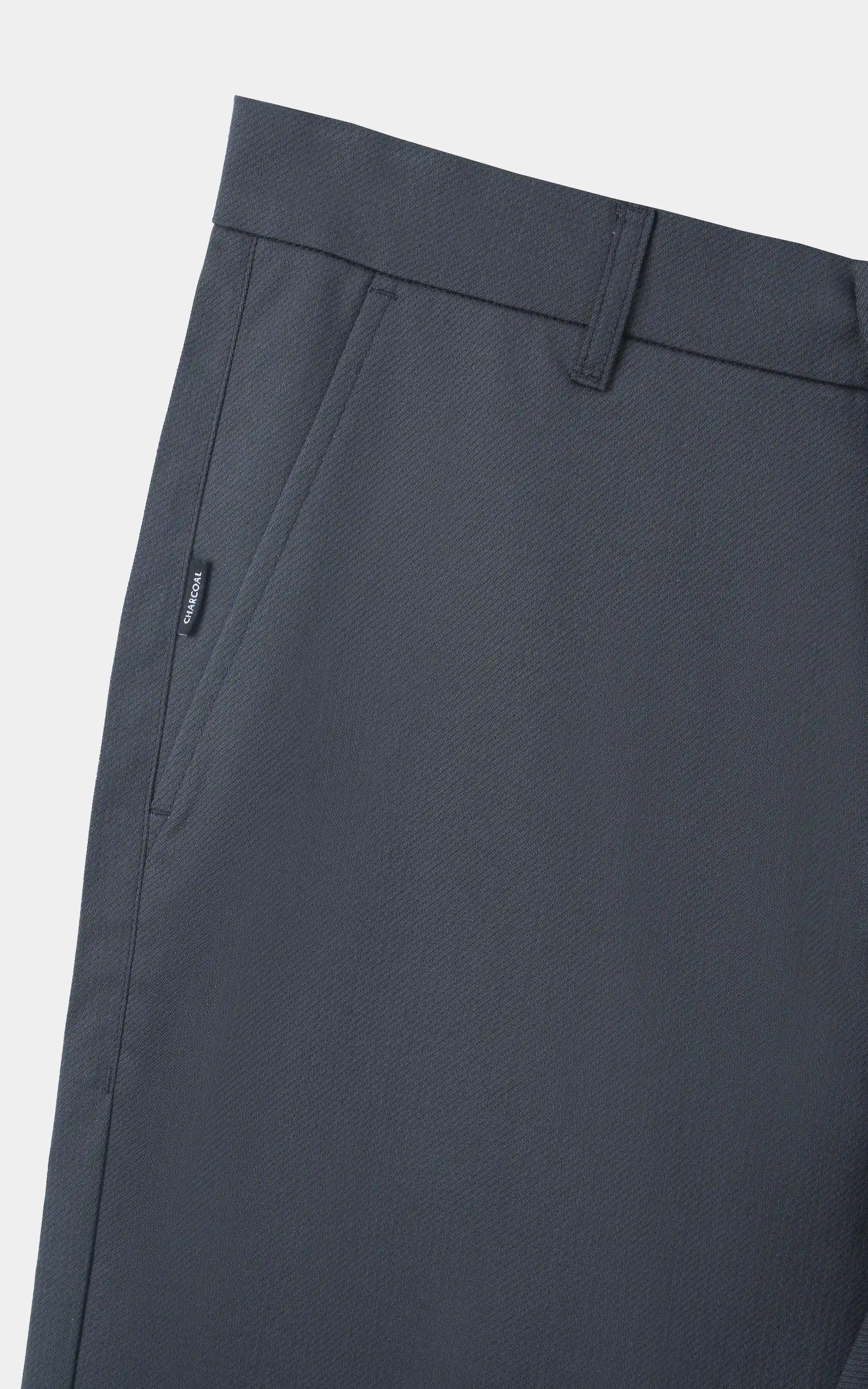 TEXTURED REGULAR FIT CASUAL PANT GREY - Image 2