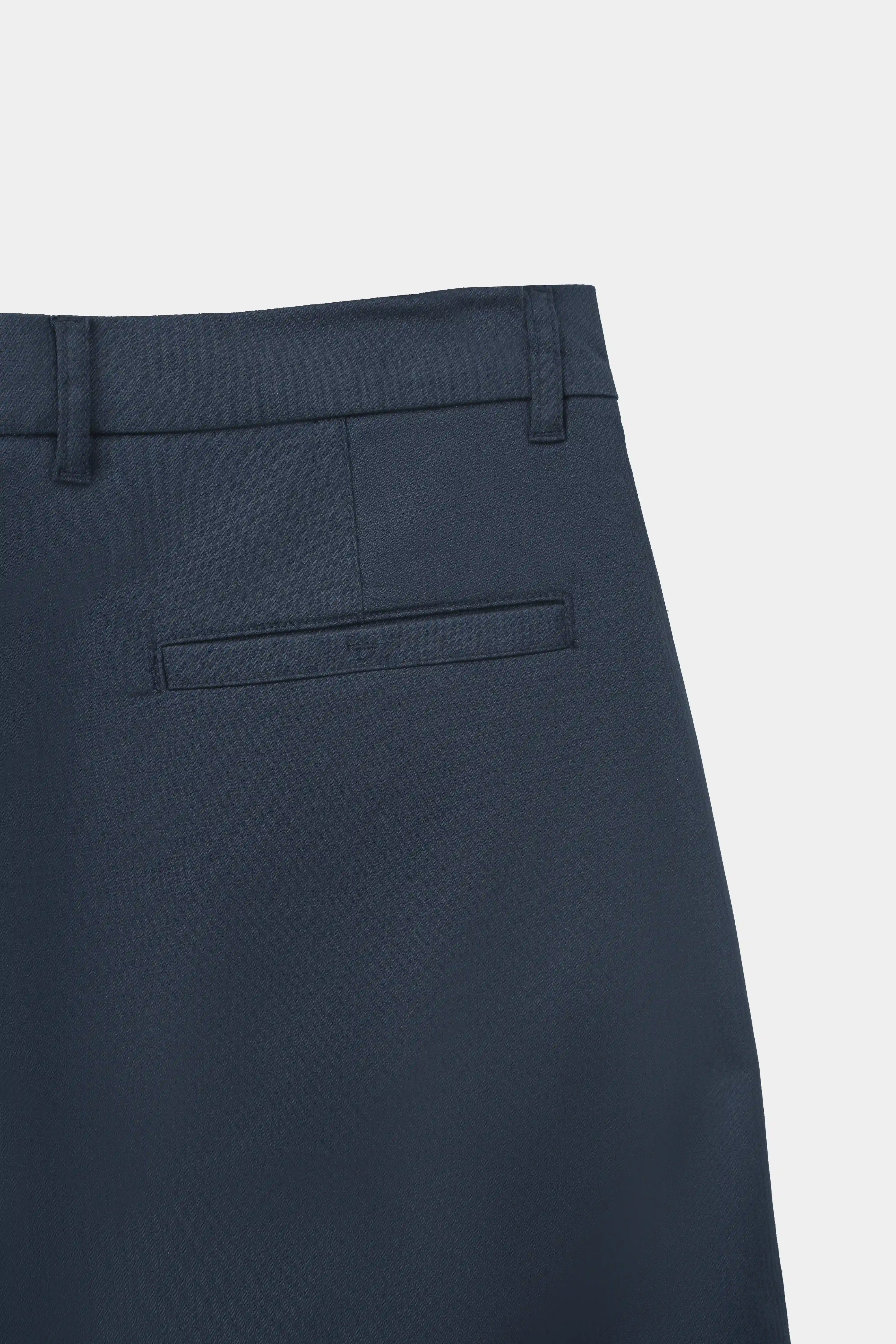TEXTURED REGULAR FIT CASUAL PANT NAVY - Image 3