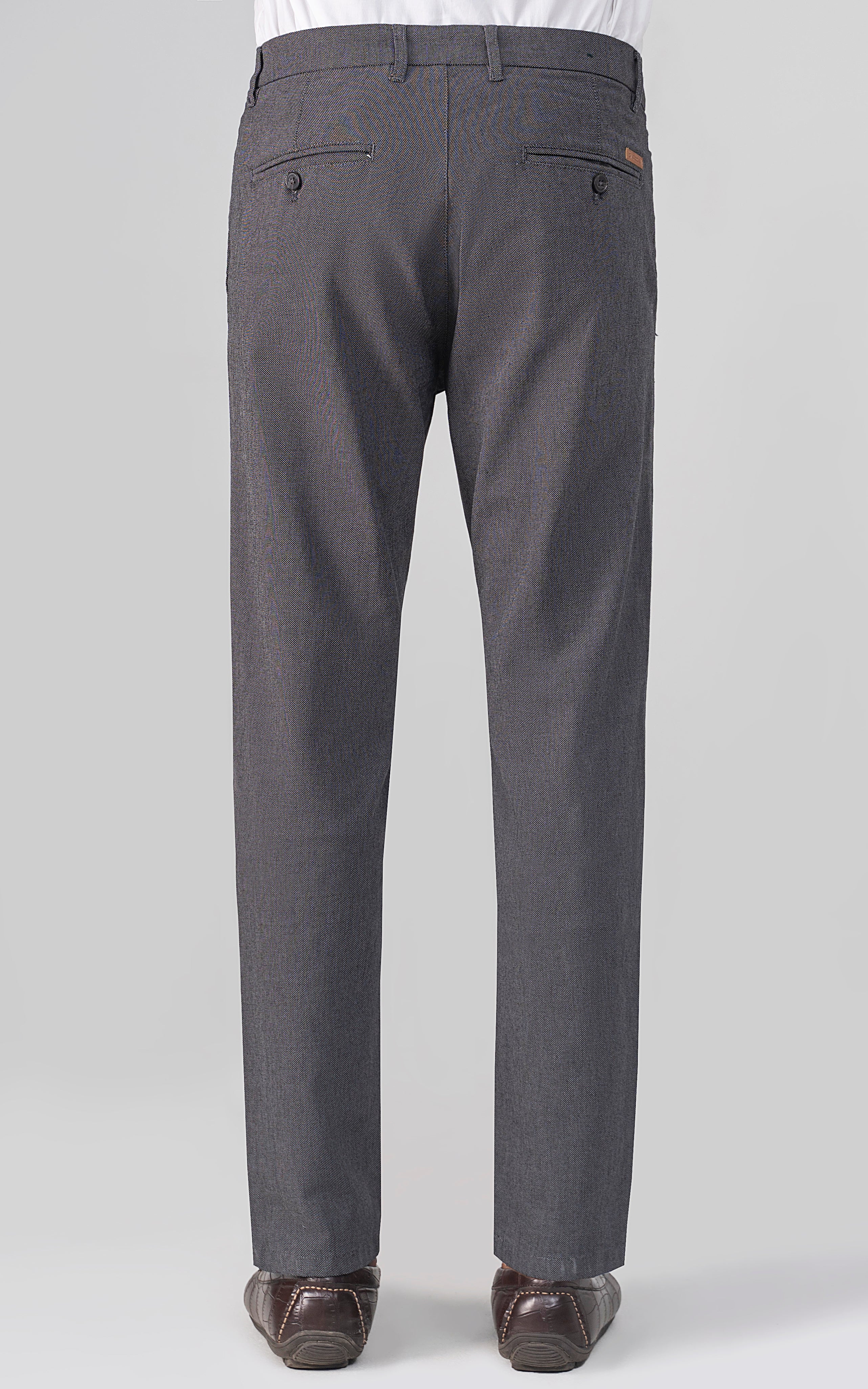TEXTURED SMART FIT CASUAL PANT CHARCOAL - Image 4