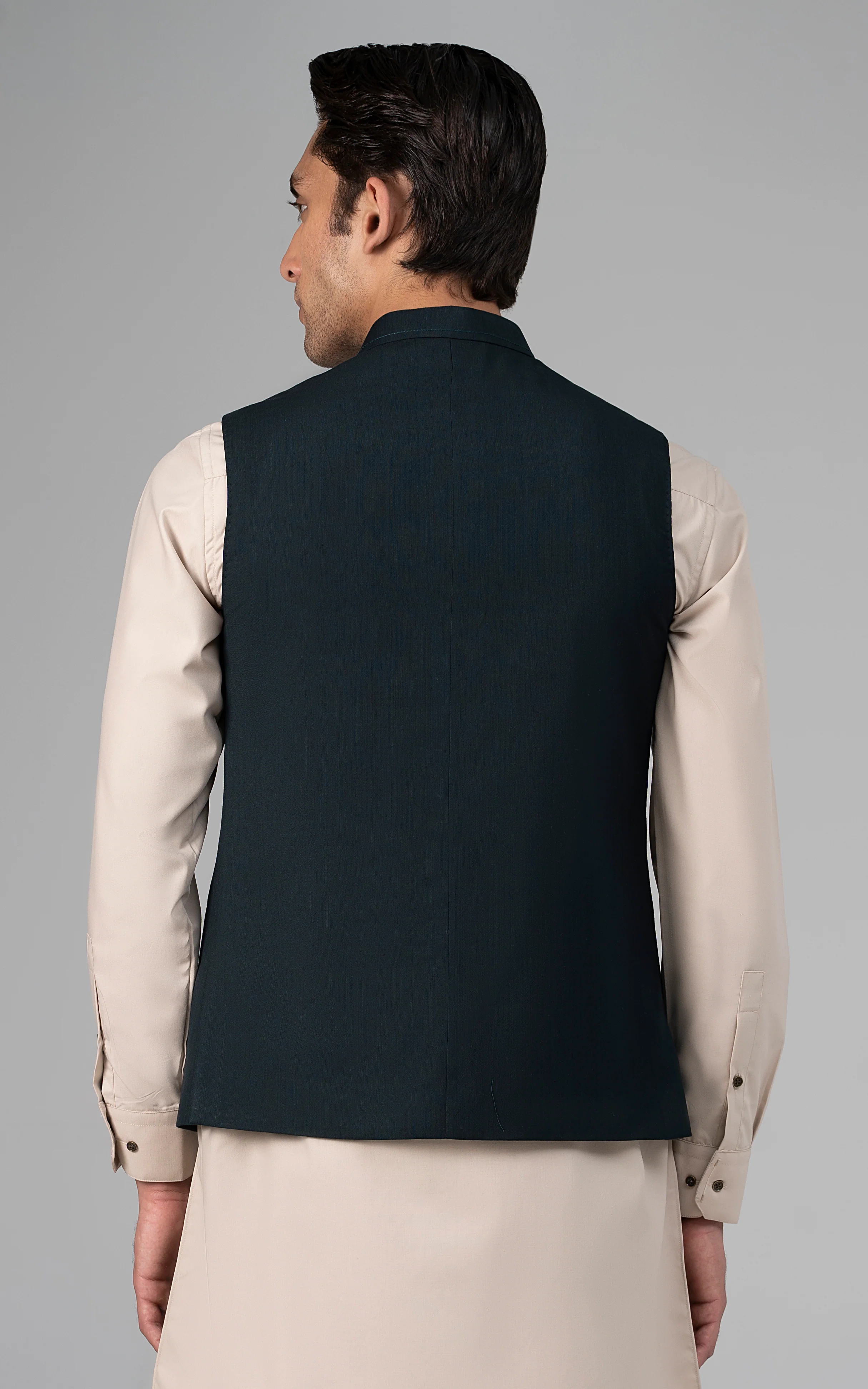 TROPICAL WAISTCOAT -SIGNATURE COLLECTION BOTTLE GREEN - Image 4