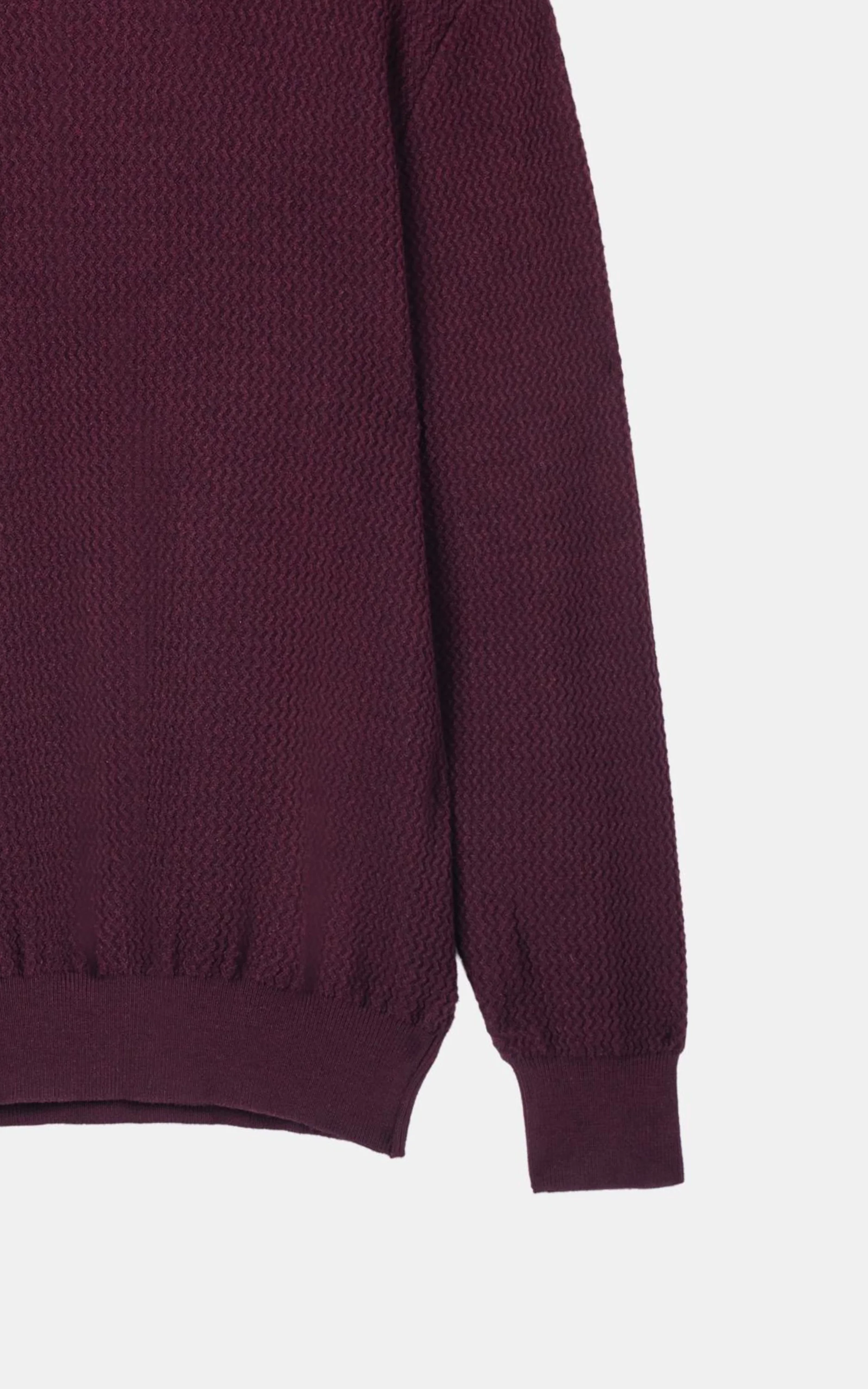 Turtle Neck Textured Sweater Maroon - Image 3