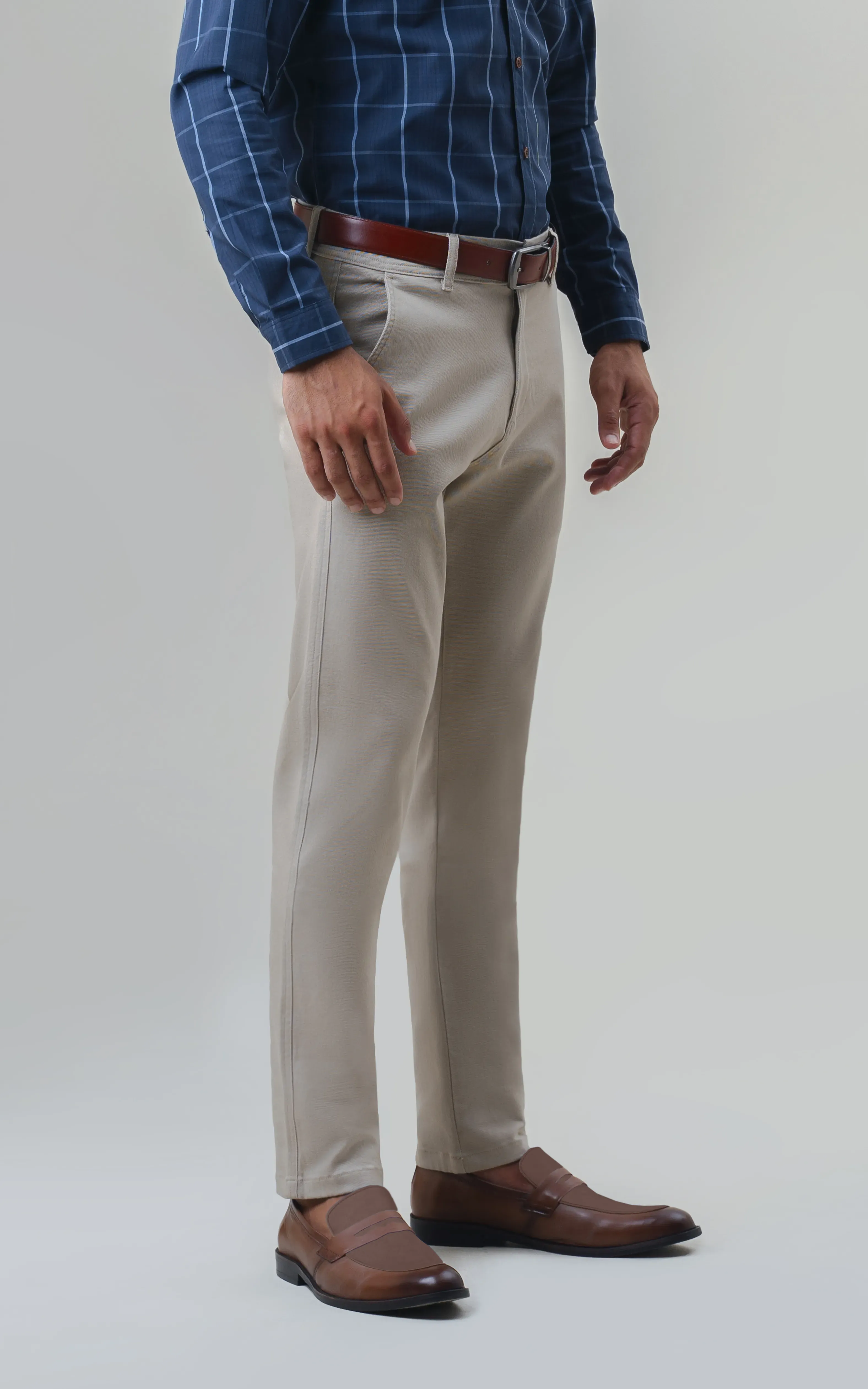 TWILL SMART FIT CASUAL PANT LIGHT KHAKI - Image 2