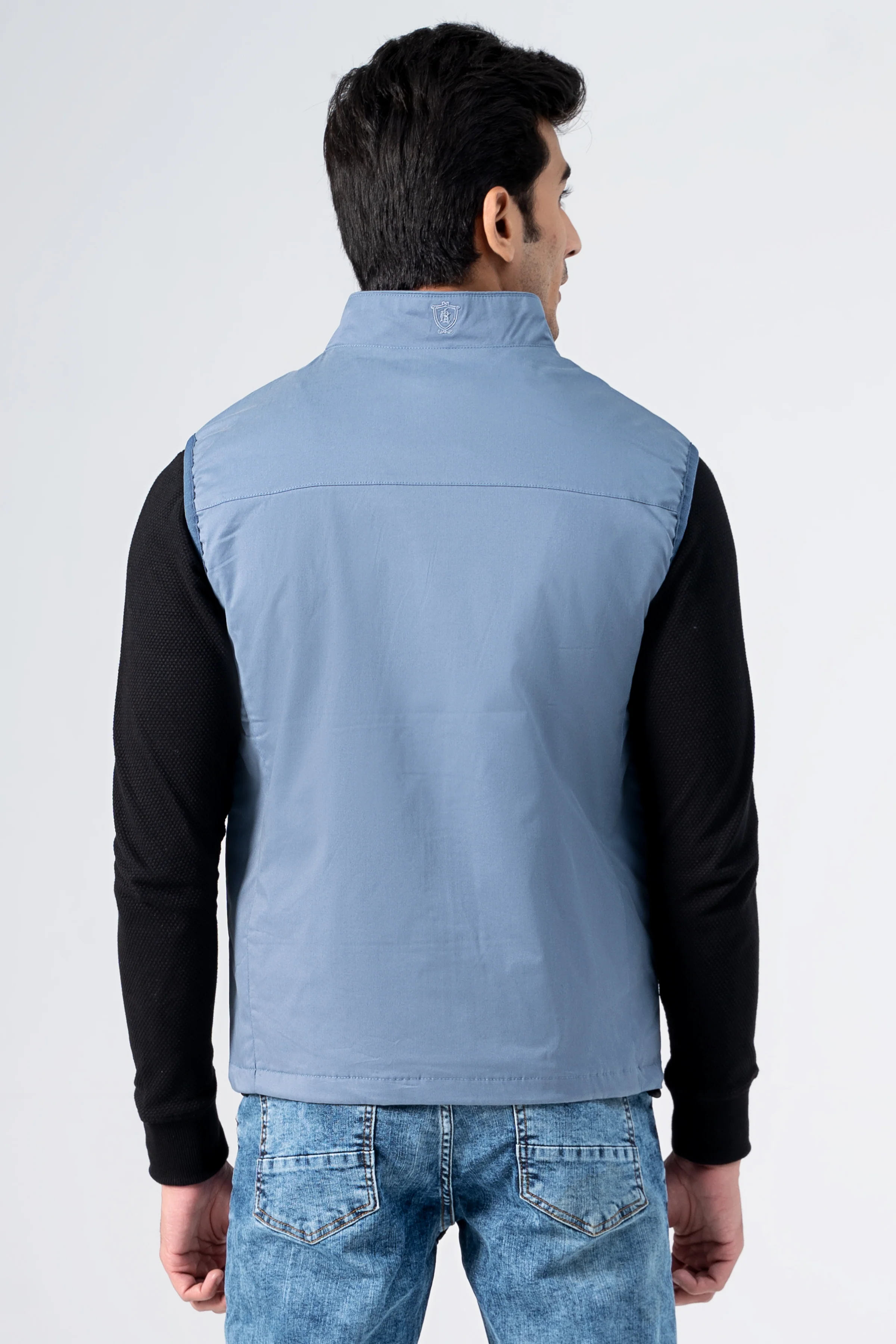 Wadded Cotton Jacket Greyish Blue - Image 3
