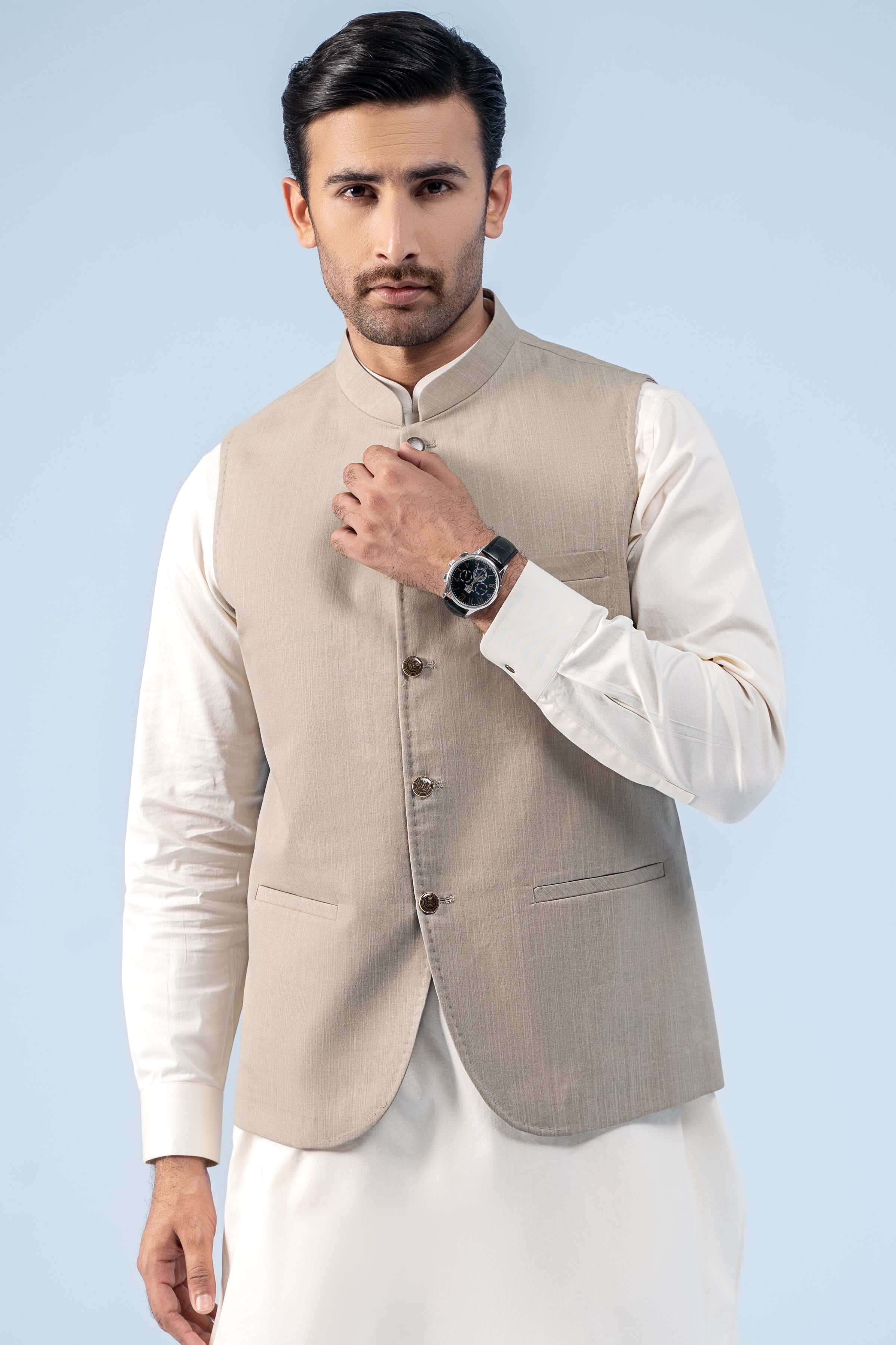 WAISTCOAT LIGHT KHAKI - Image 2