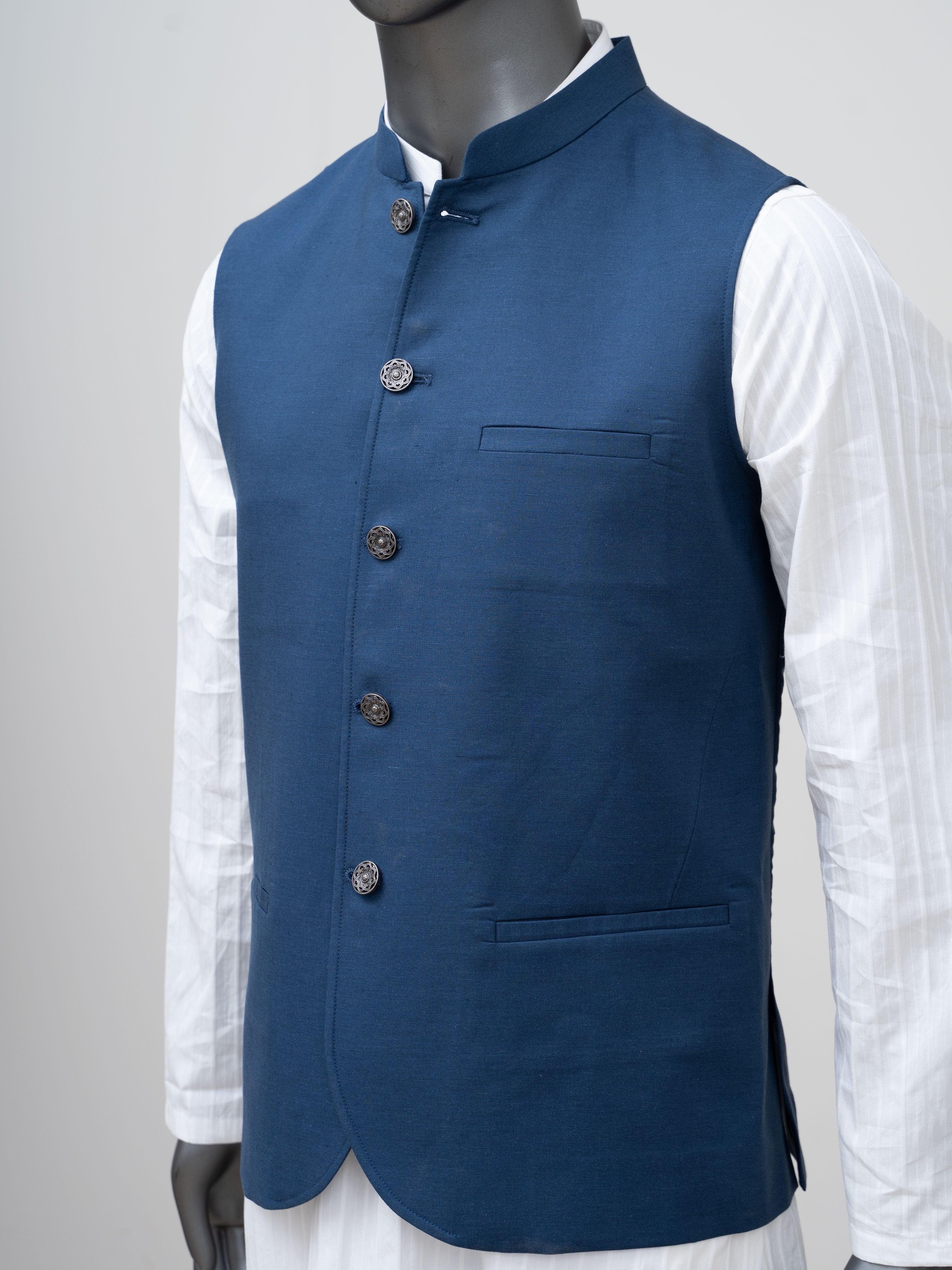 WAISTCOAT LIGHT NAVY BLUE - Image 3