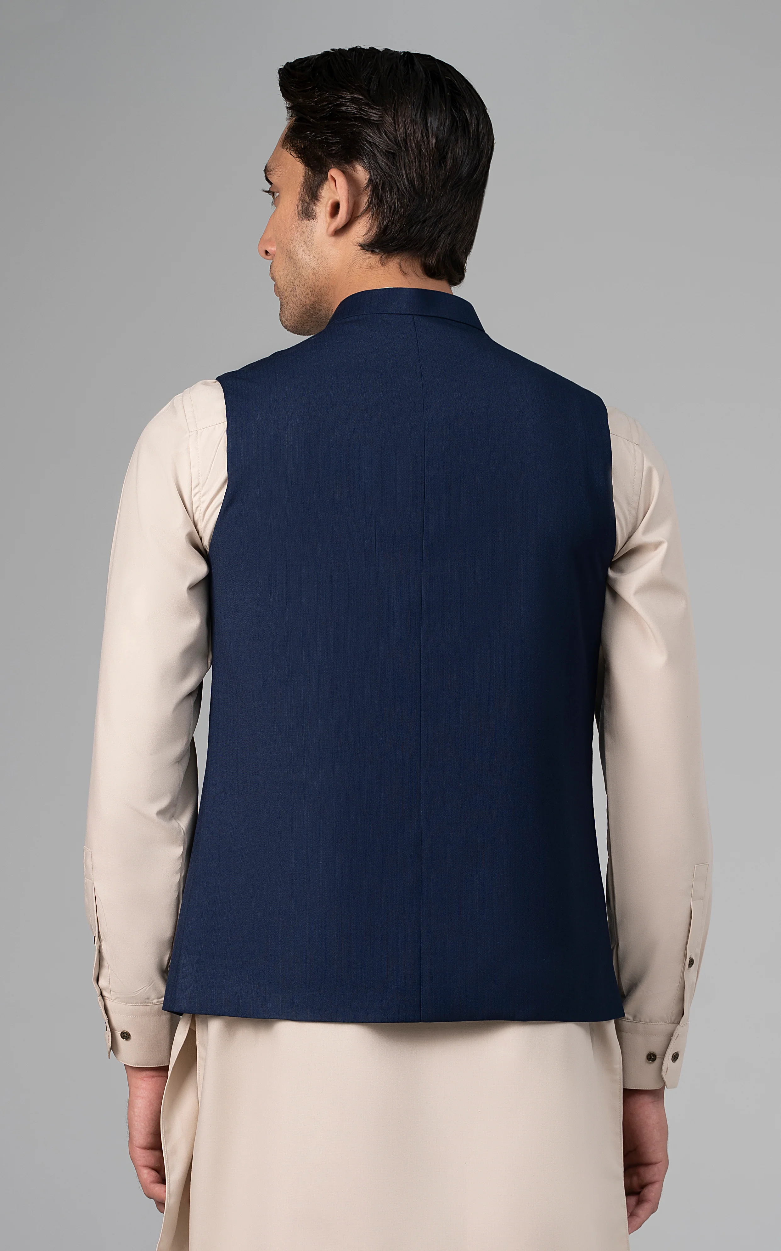 TROPICAL LOGO EMBROIDERED WAISTCOAT -SIGATURE COLLECTION NAVY - Image 4