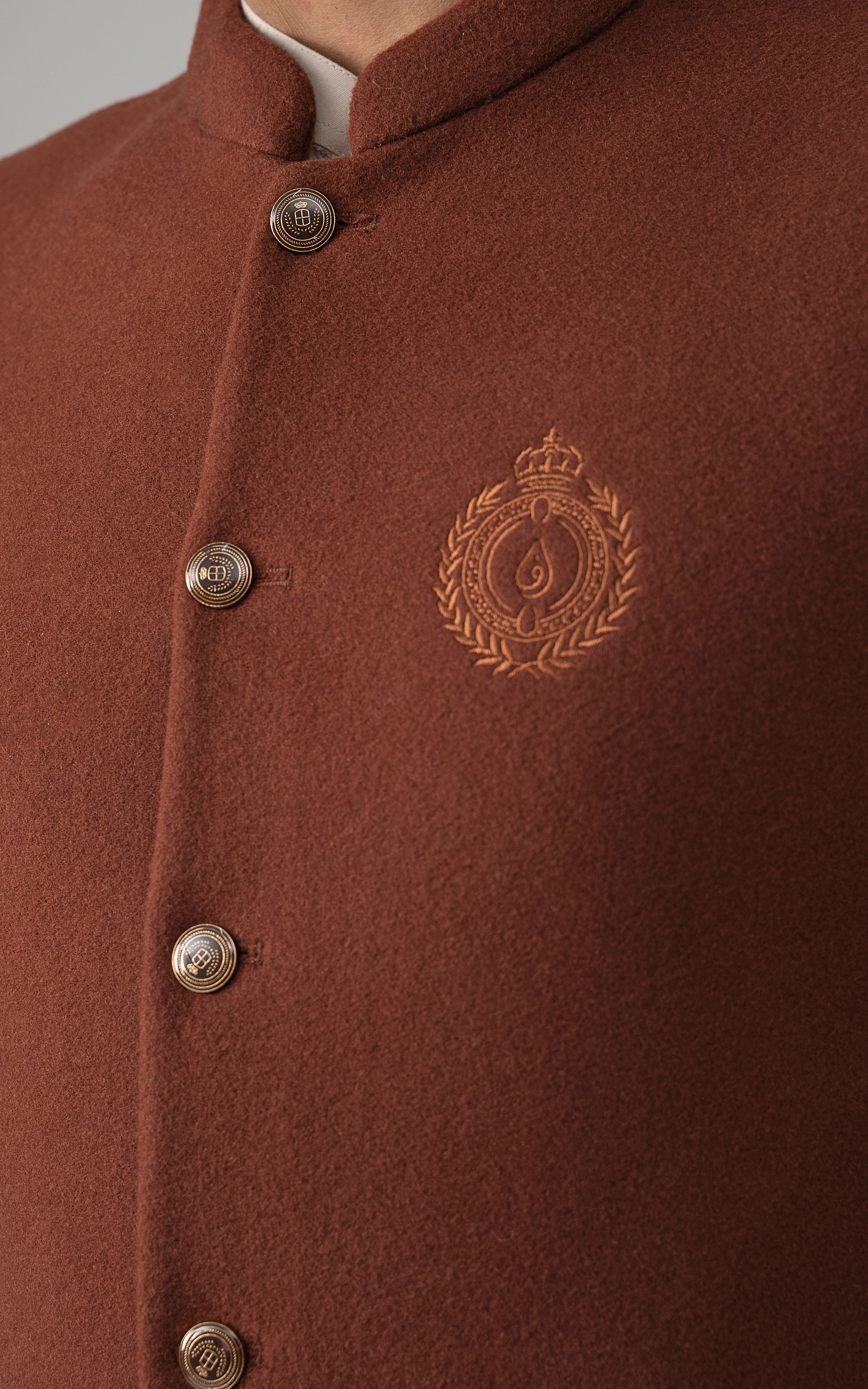 WOOL BLENDED WAISTCOAT - SIGNATURE COLLECTION RUST - Image 5