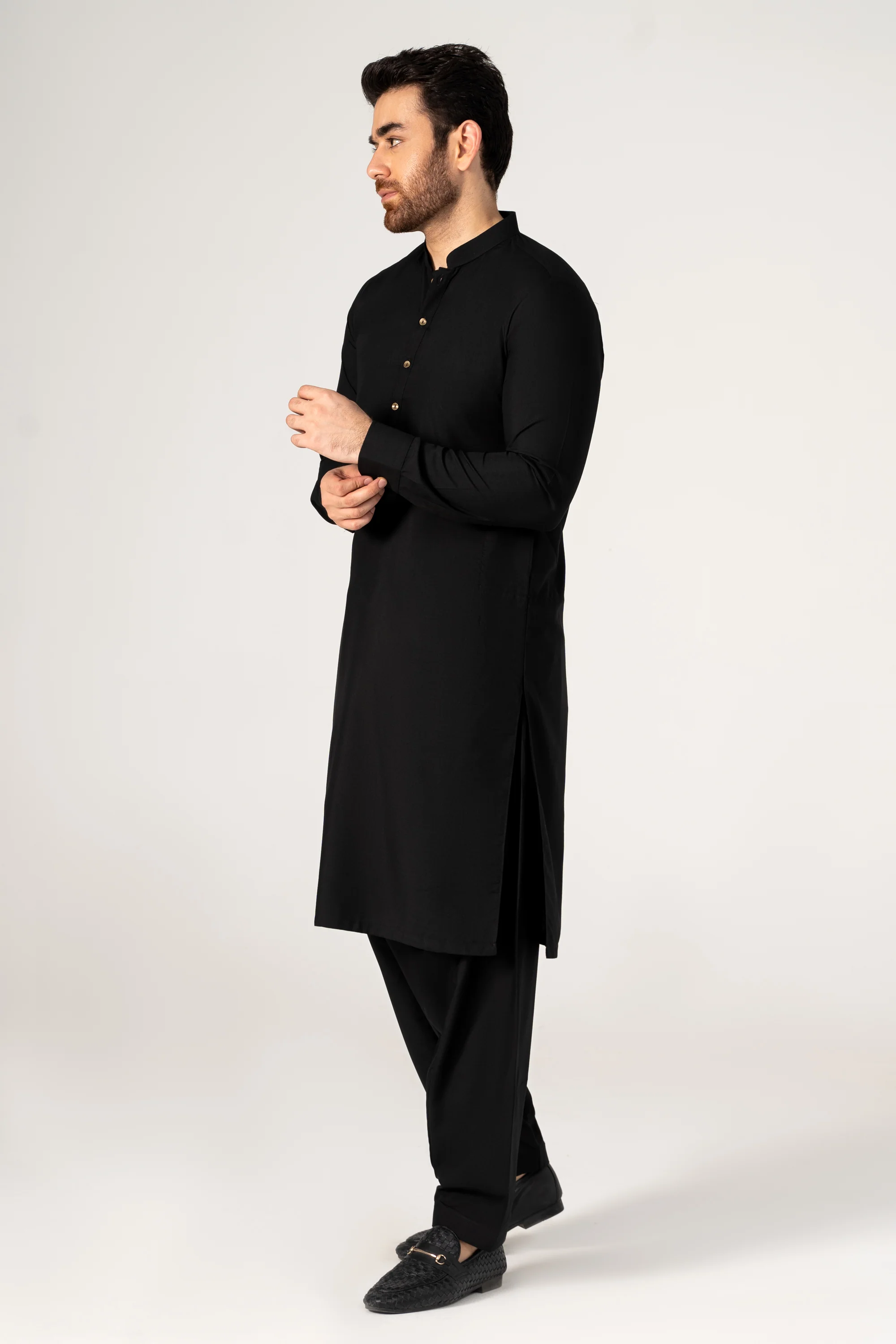 WASH AND WEAR KAMEEZ SHALWAR BLACK - Image 3