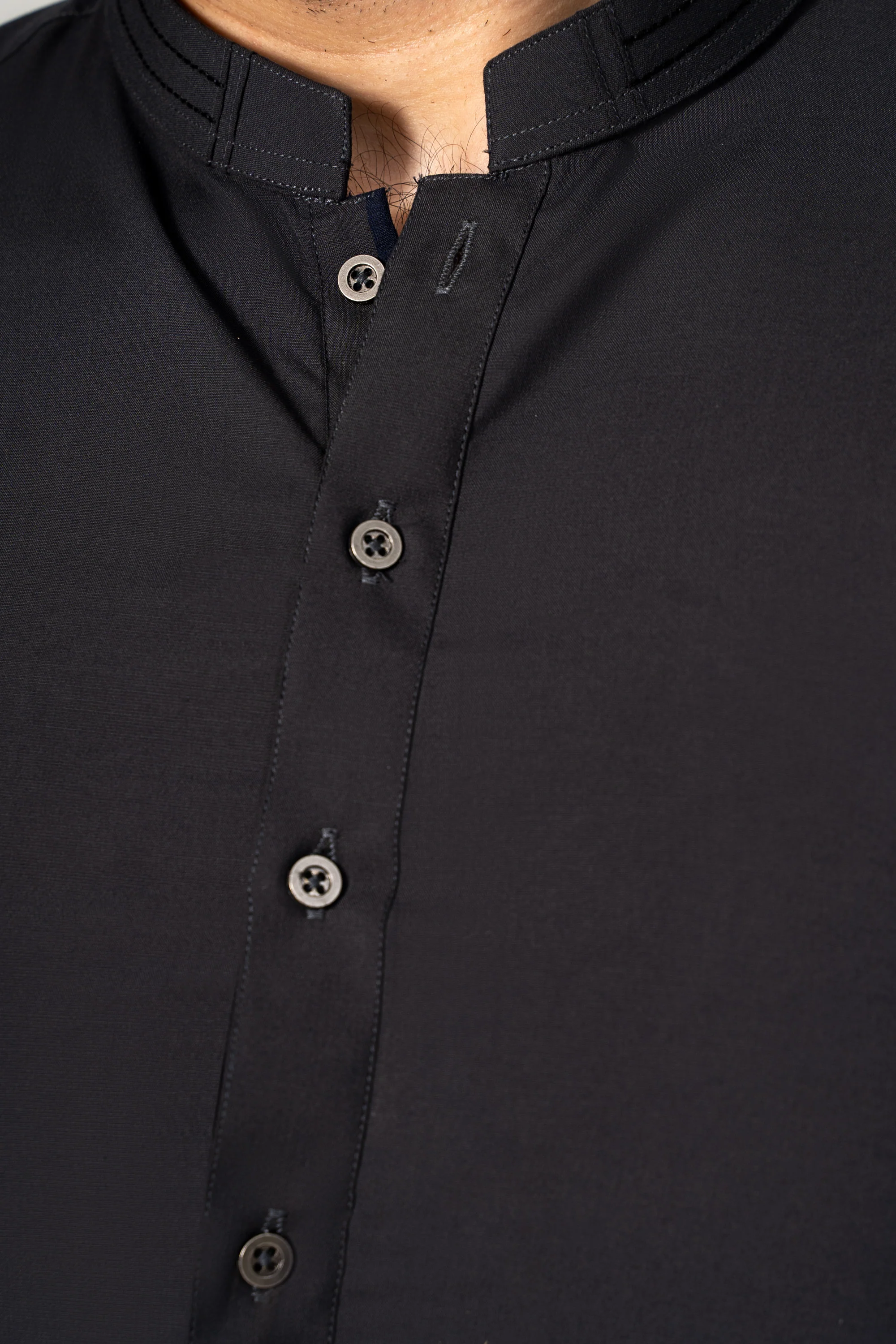 WASH AND WEAR KAMEEZ SHALWAR DARK GREY - Image 4