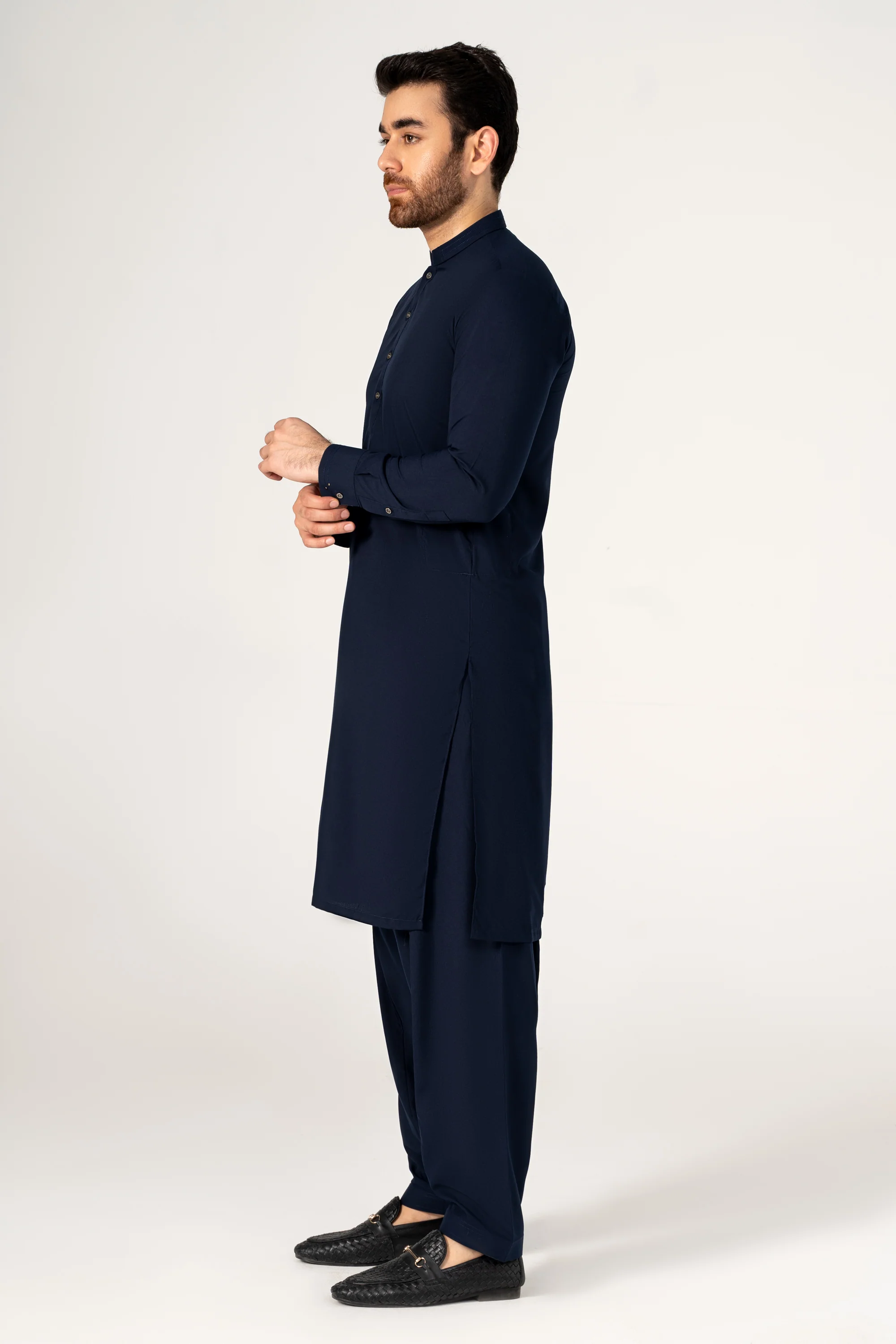 WASH AND WEAR KAMEEZ SHALWAR NAVY - Image 3