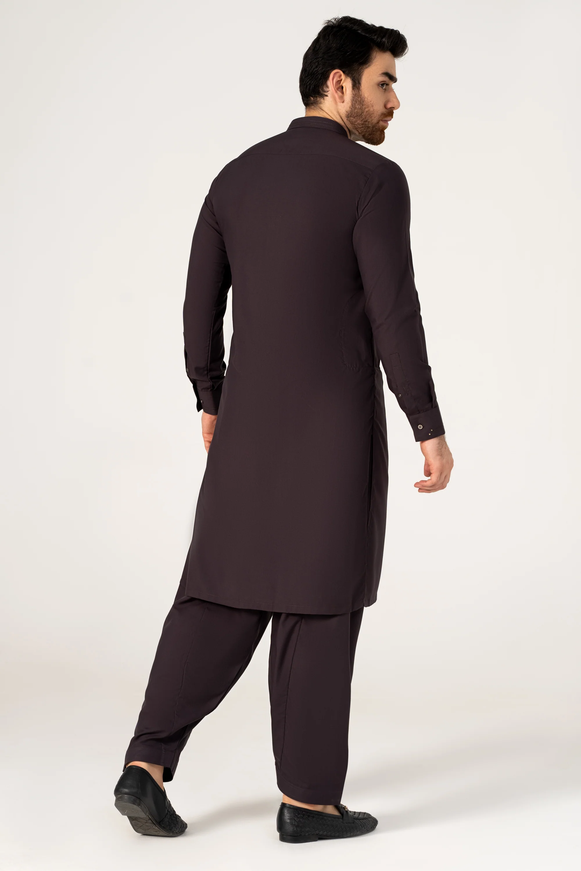 WASH AND WEAR KAMEEZ SHALWAR PLUM - Image 3